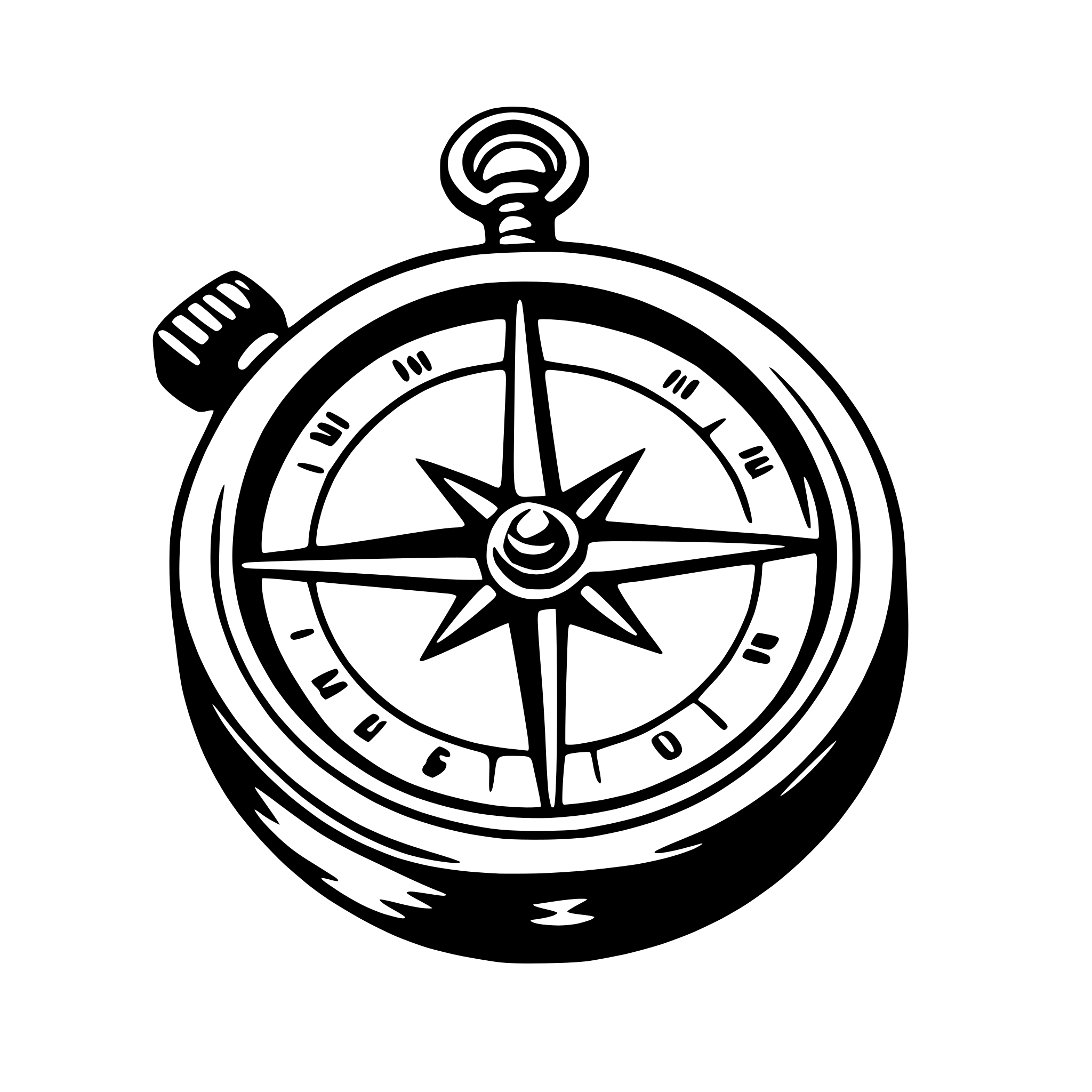 AI-generated SVG of a compass and map