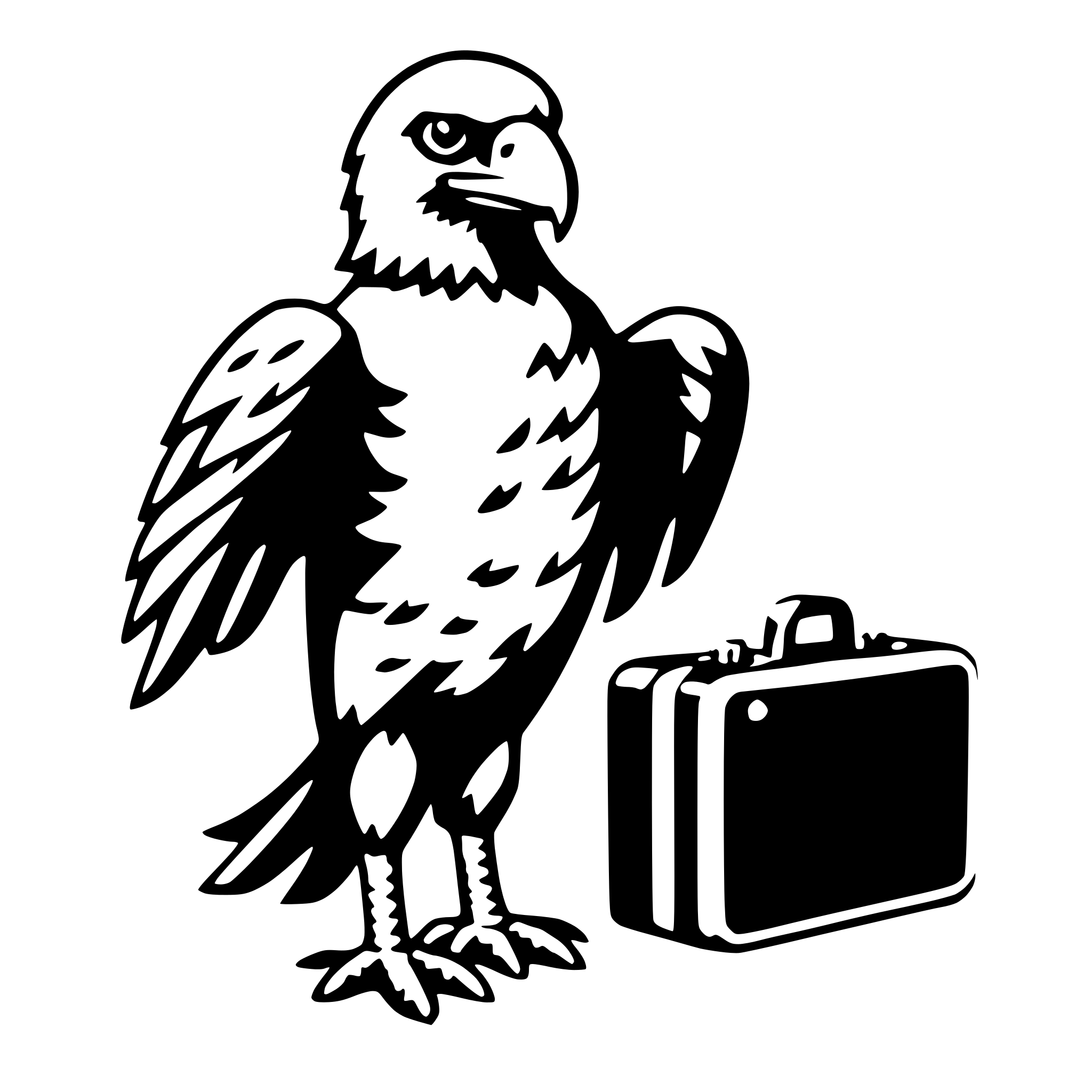 AI-generated SVG of a eagle with suitcase