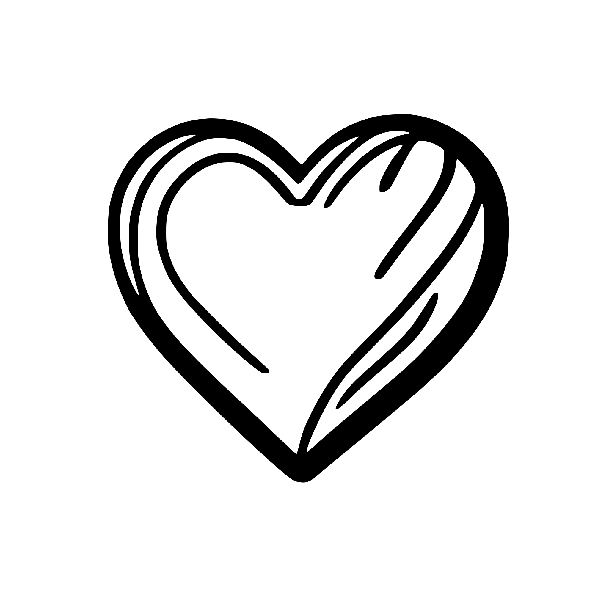 AI-generated SVG of 'handrawn heart only outline'