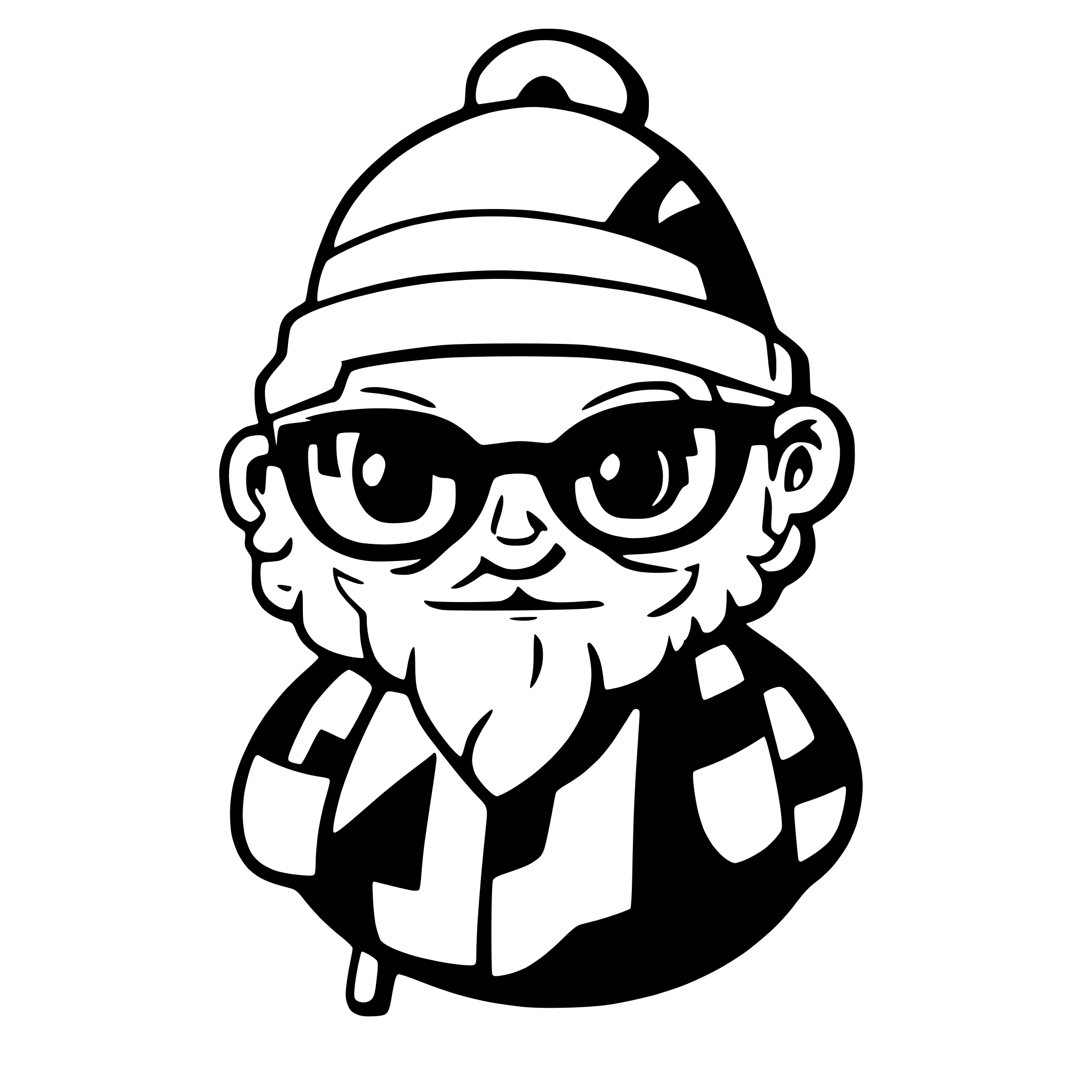 AI-generated SVG of 'santa with glasses on'