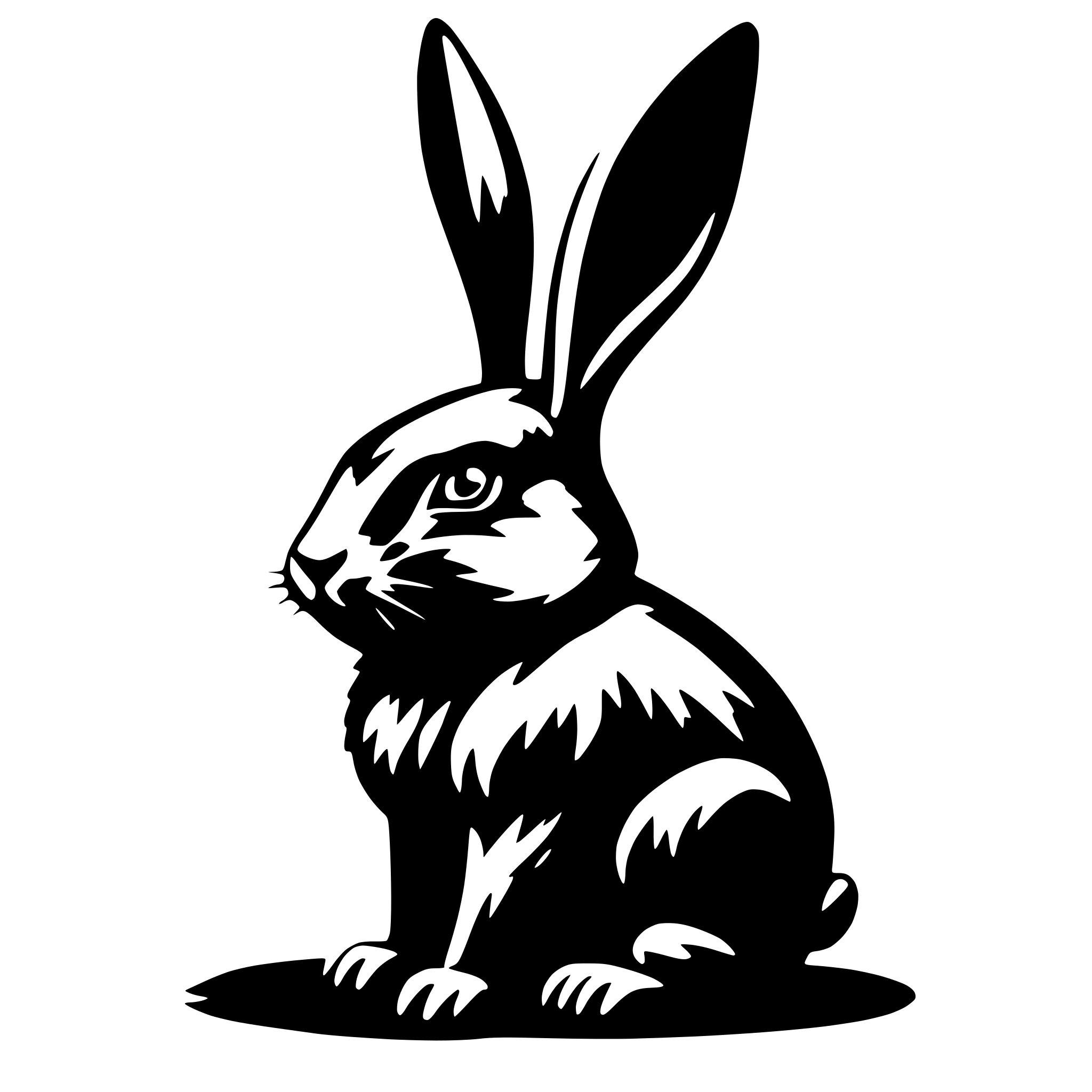 AI-generated SVG of a angry black rabbit