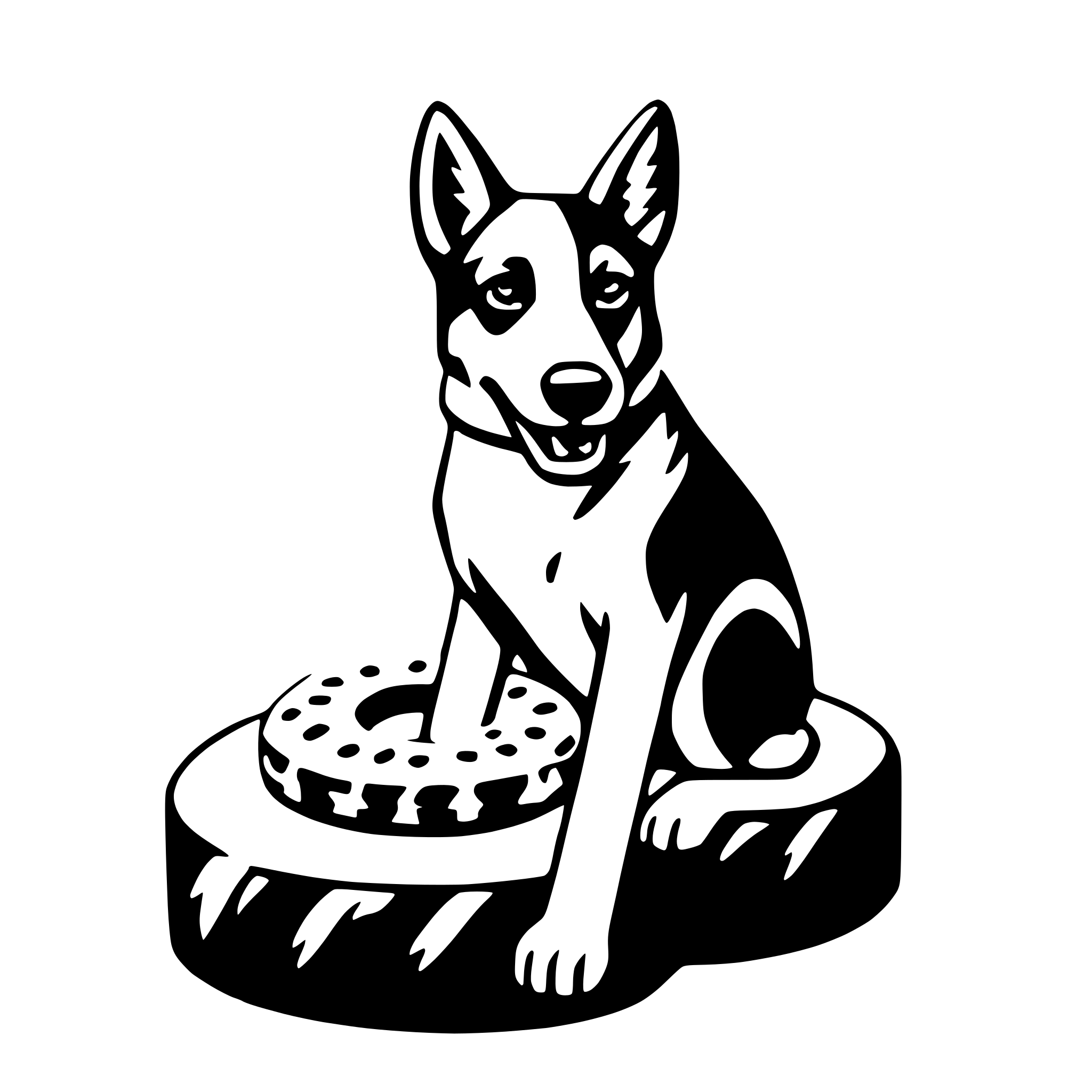 AI-generated SVG of 'dingo with donut'
