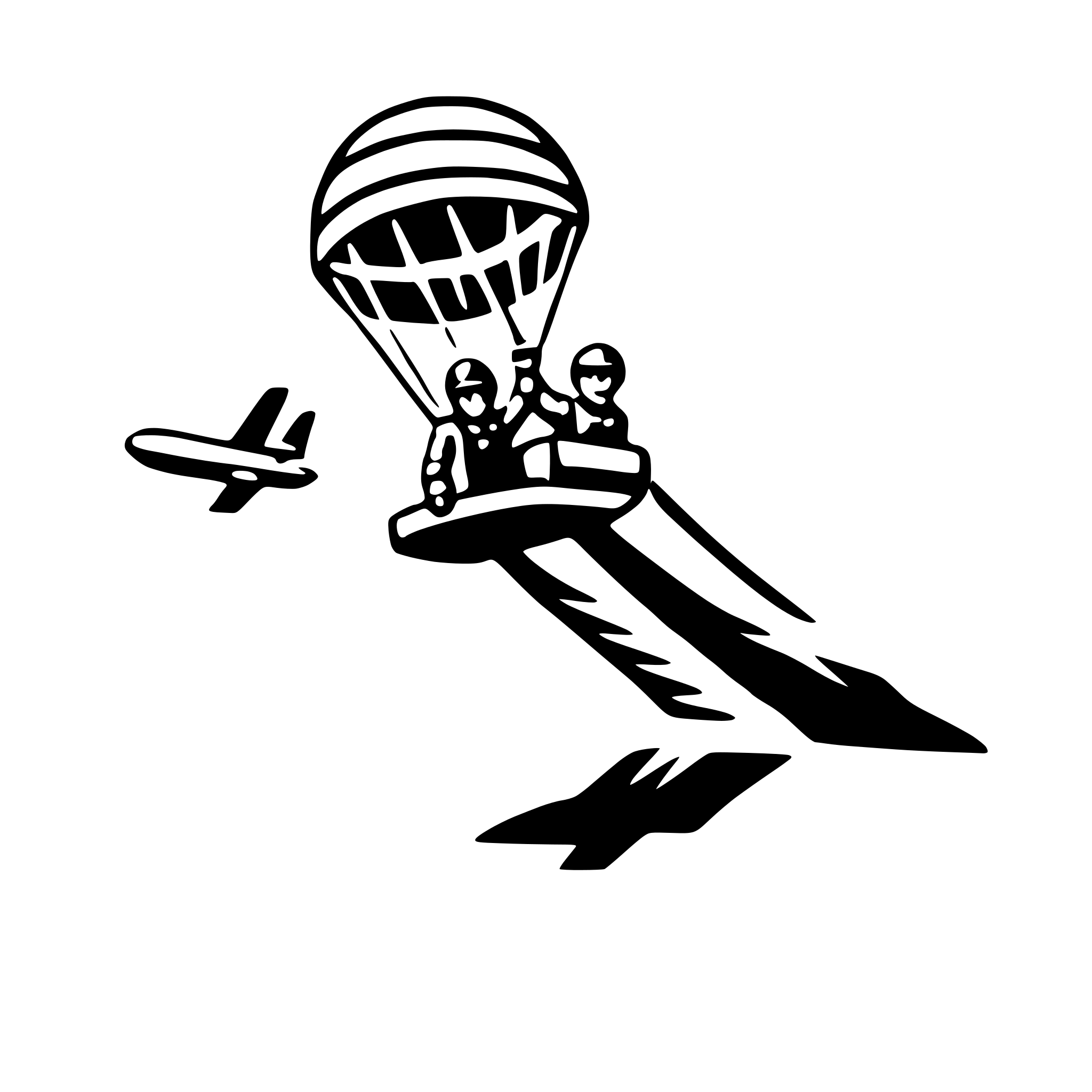 AI-generated SVG of a parachuting from plane