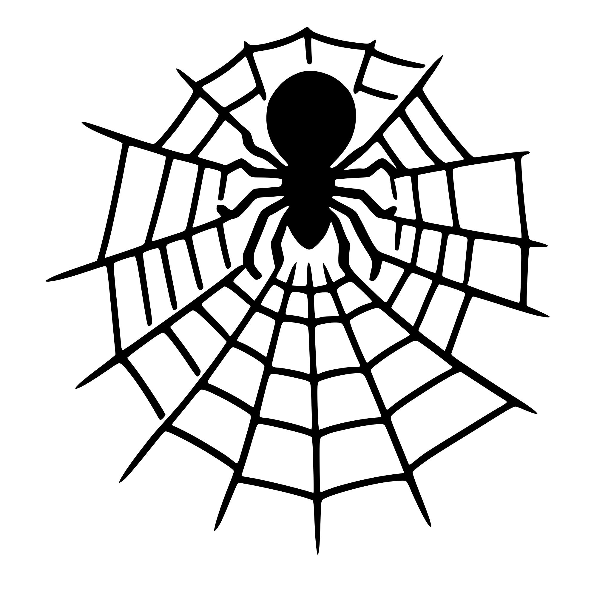 AI-generated SVG of 'simple spider web with spider'