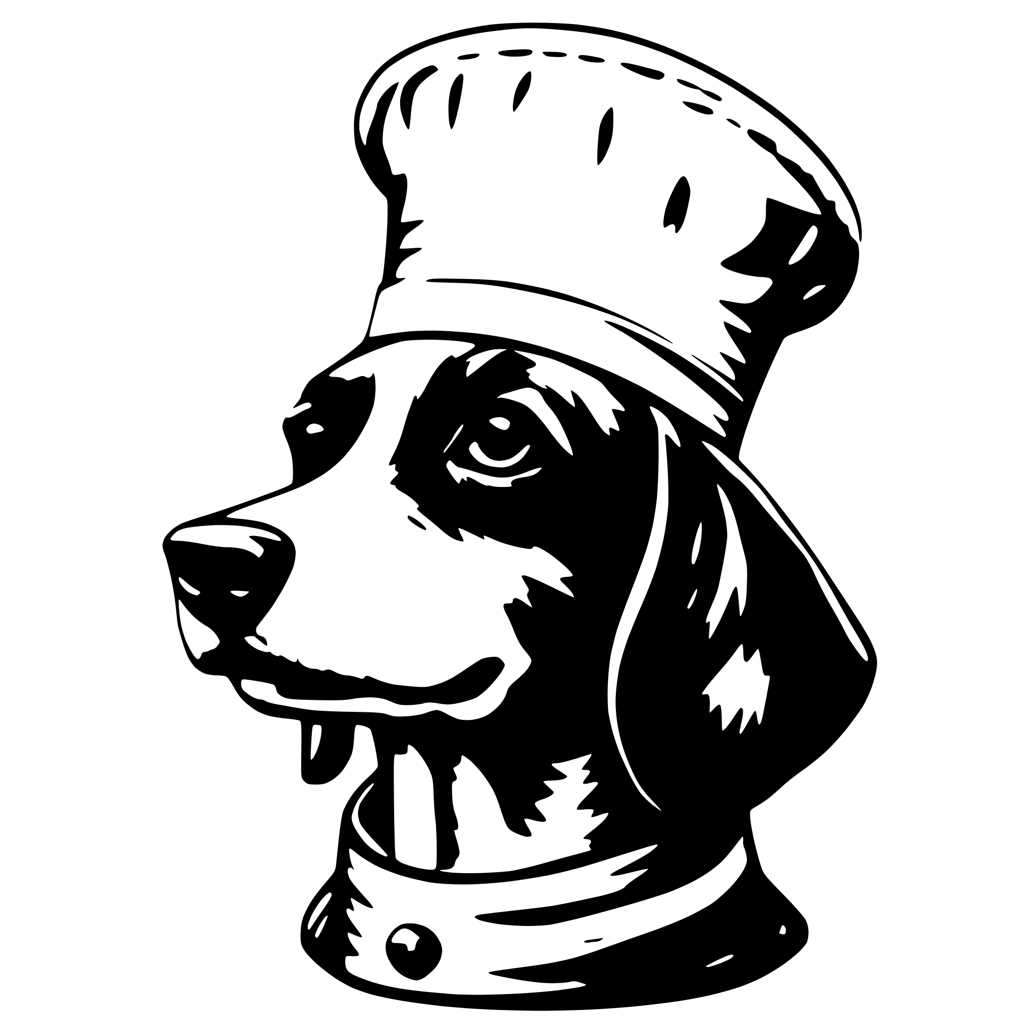 AI-generated SVG of 'A Dog With Chef Hat'