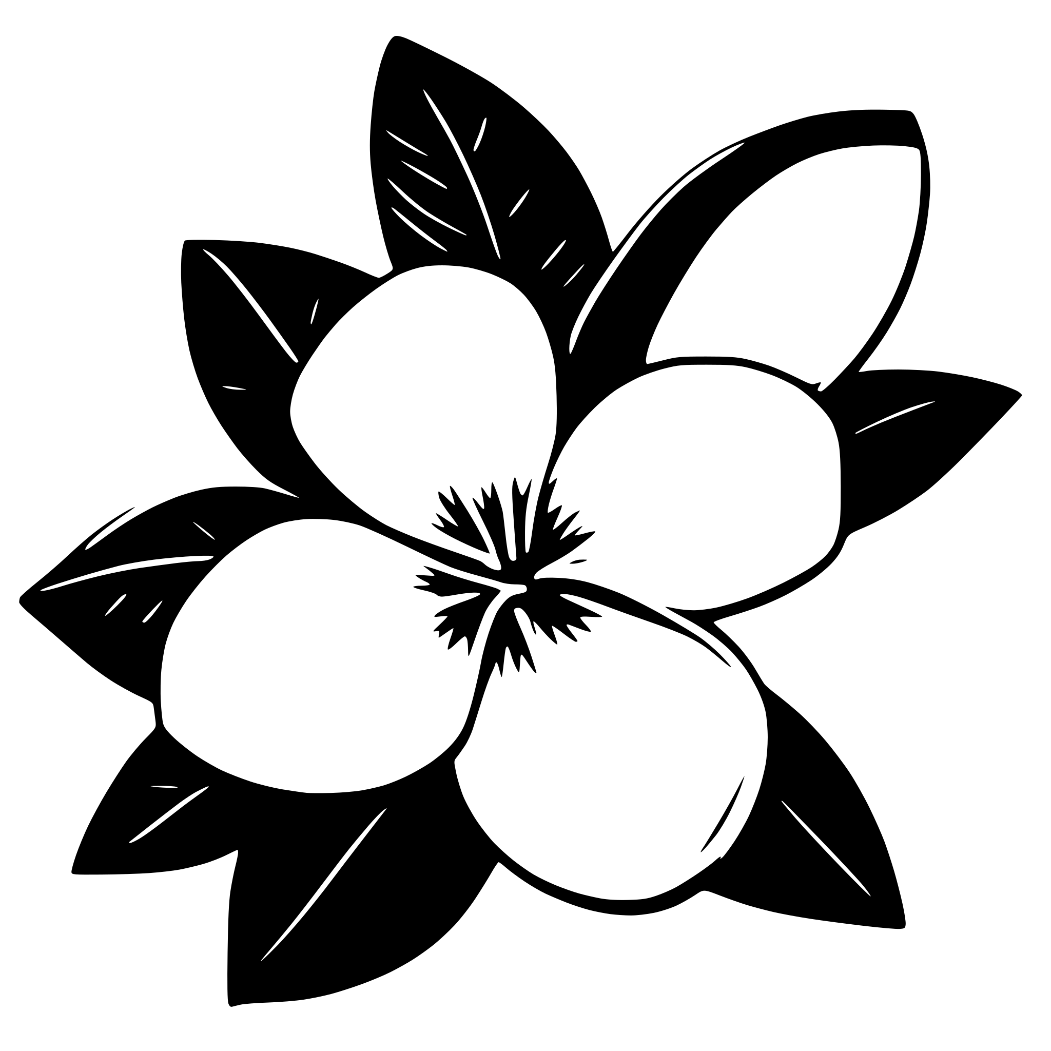 AI-generated SVG of 'frangipani flower'