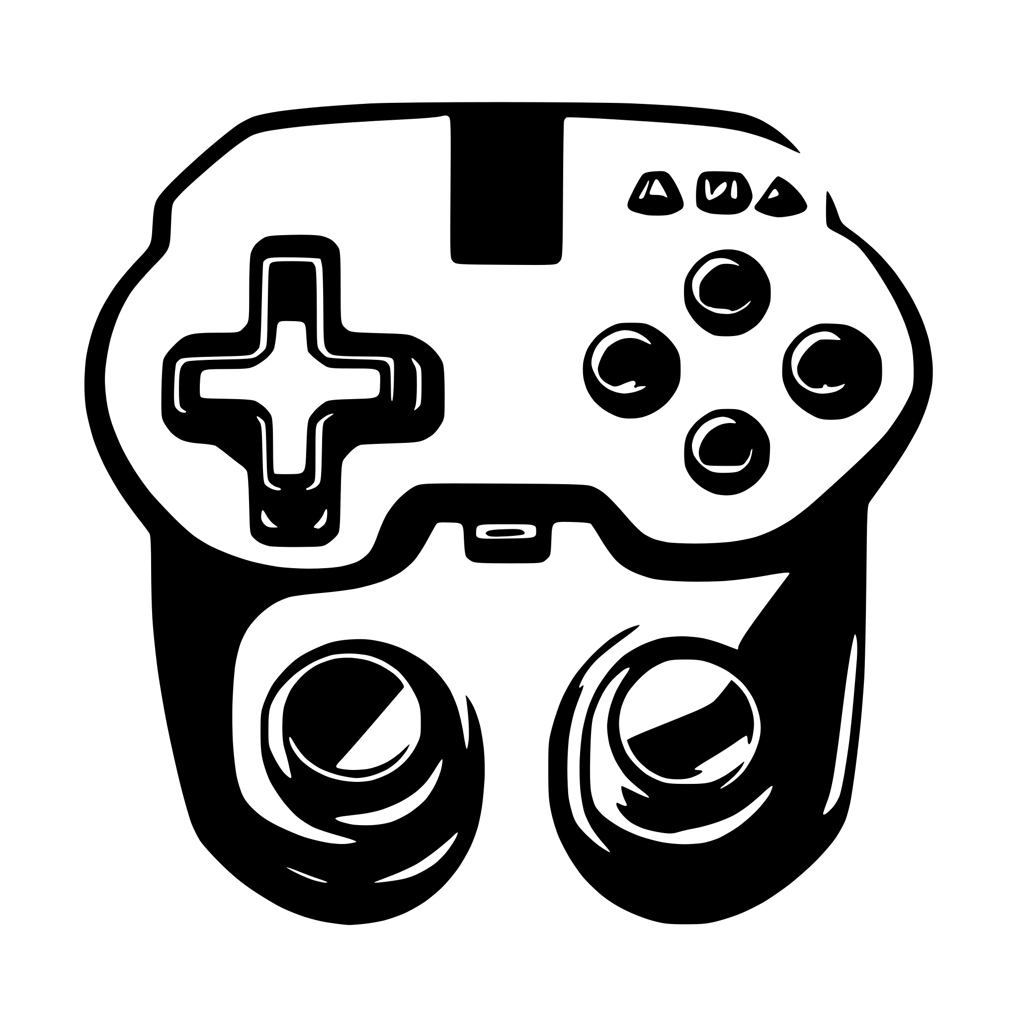 AI-generated SVG of a A sleek, modern game controller with symmetrical buttons and thumbsticks. AI-generated SVG of a A sleek, modern game controller with symmetrical buttons and thumbsticks.