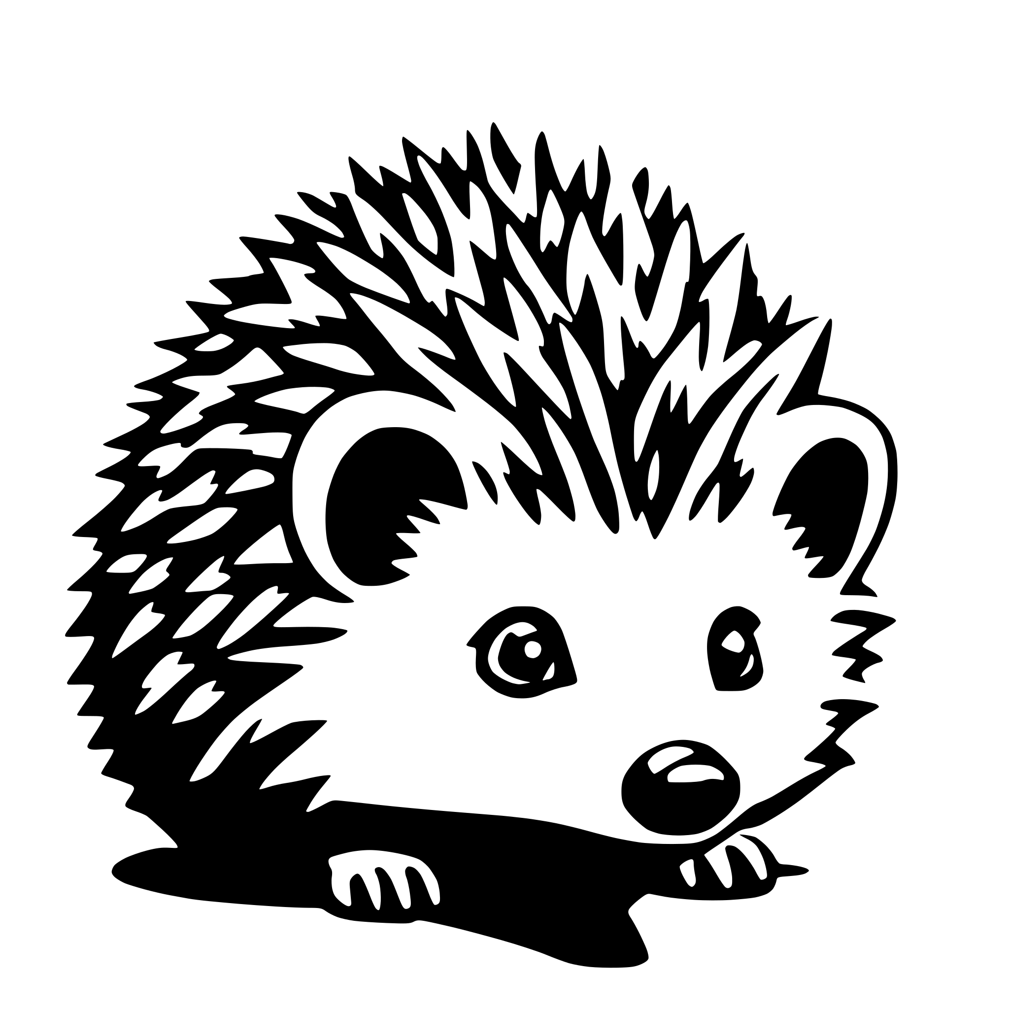AI-generated SVG of a hedgehog