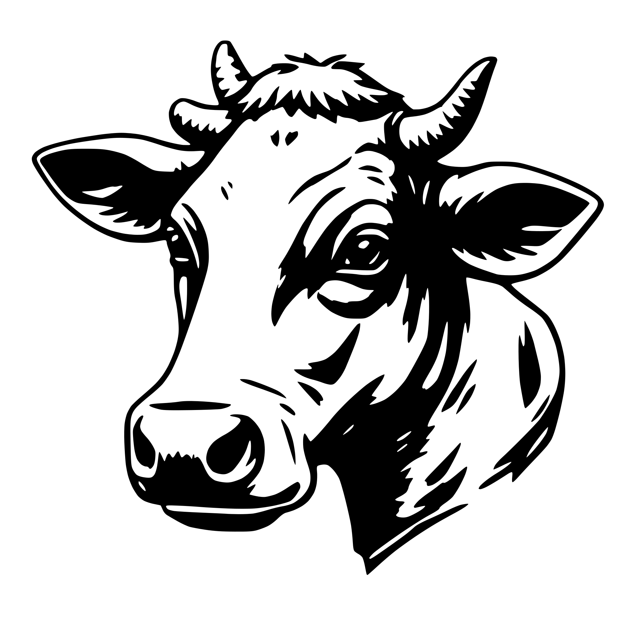 AI-generated SVG of 'green cow head'