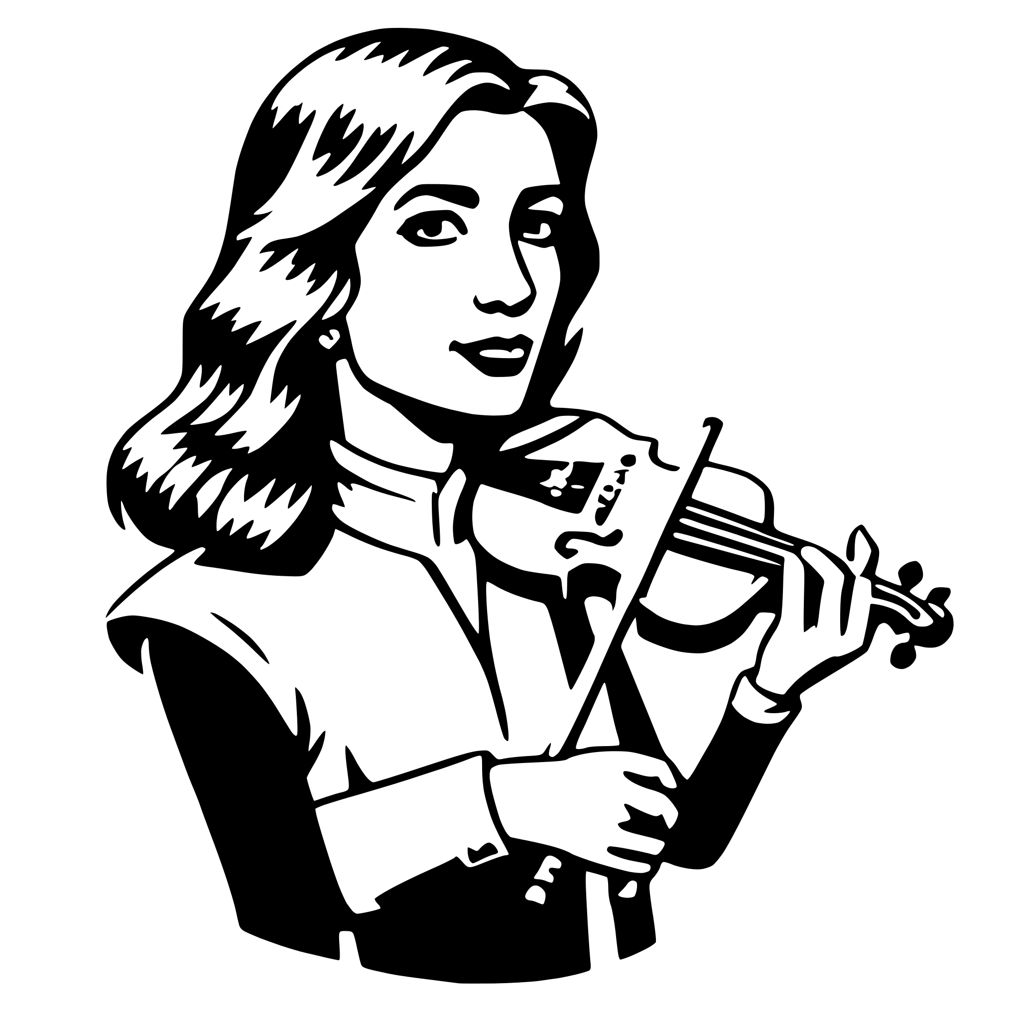 AI-generated SVG of a viper with violin