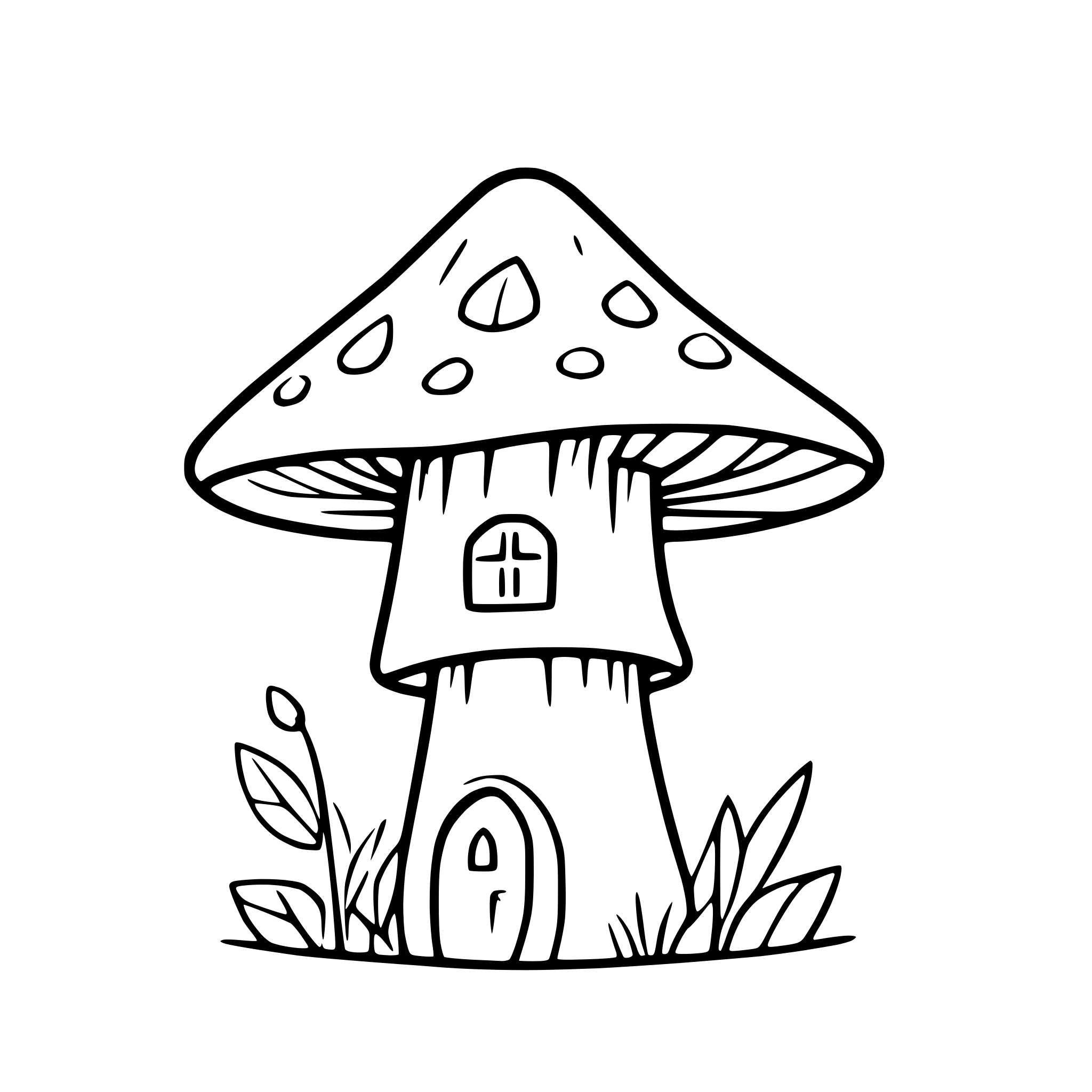 AI-generated SVG of a mushroom with fairy house