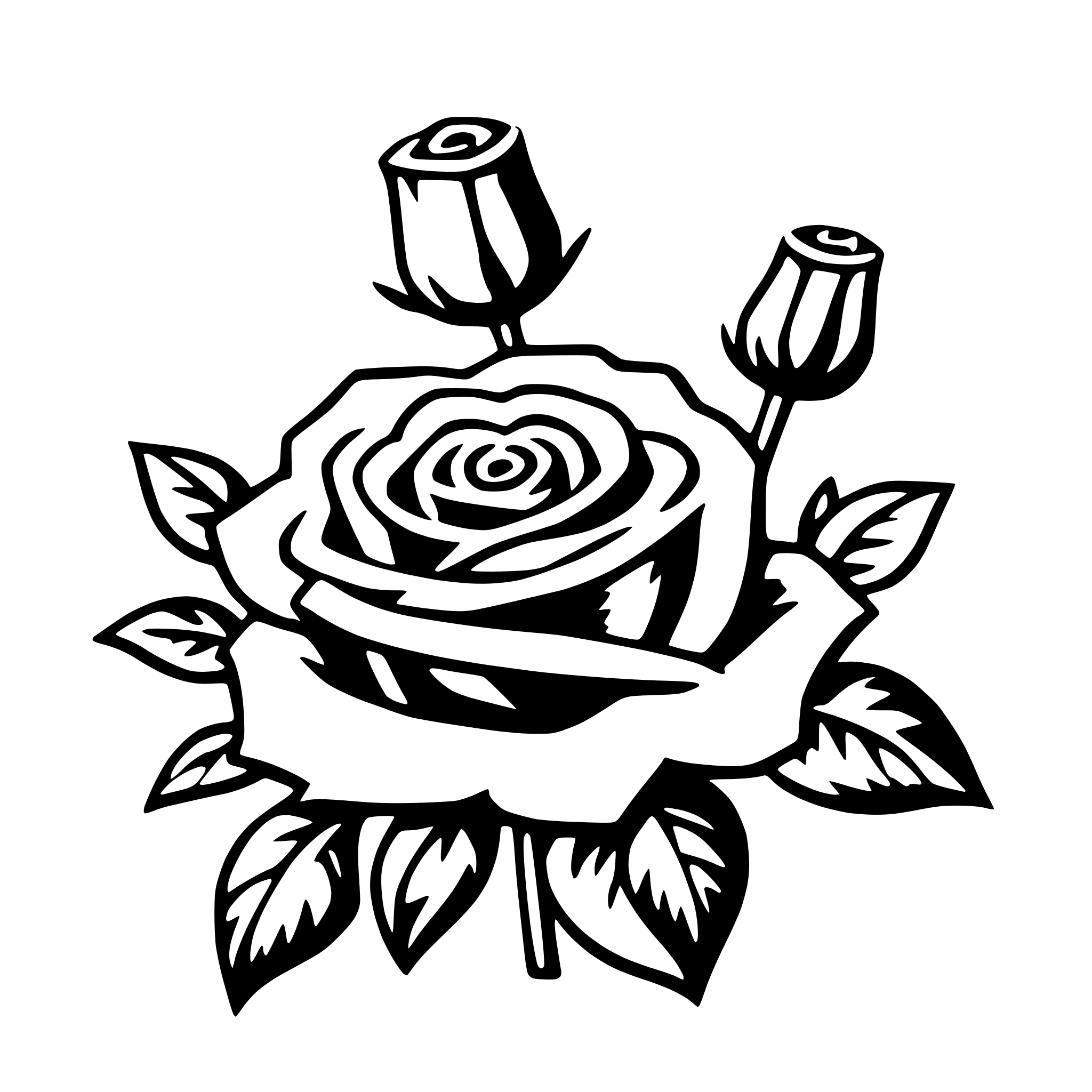 AI-generated SVG of a roses and petals