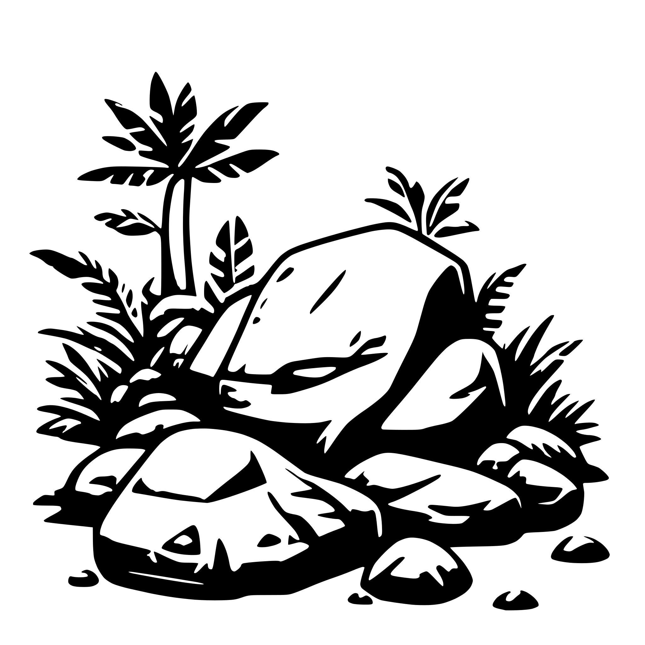 AI-generated SVG of a jungle stones