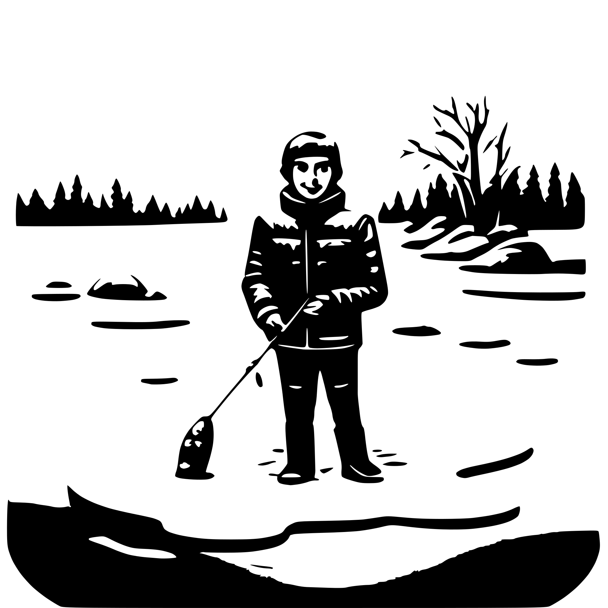 AI-generated SVG of 'Guy ice fishing'