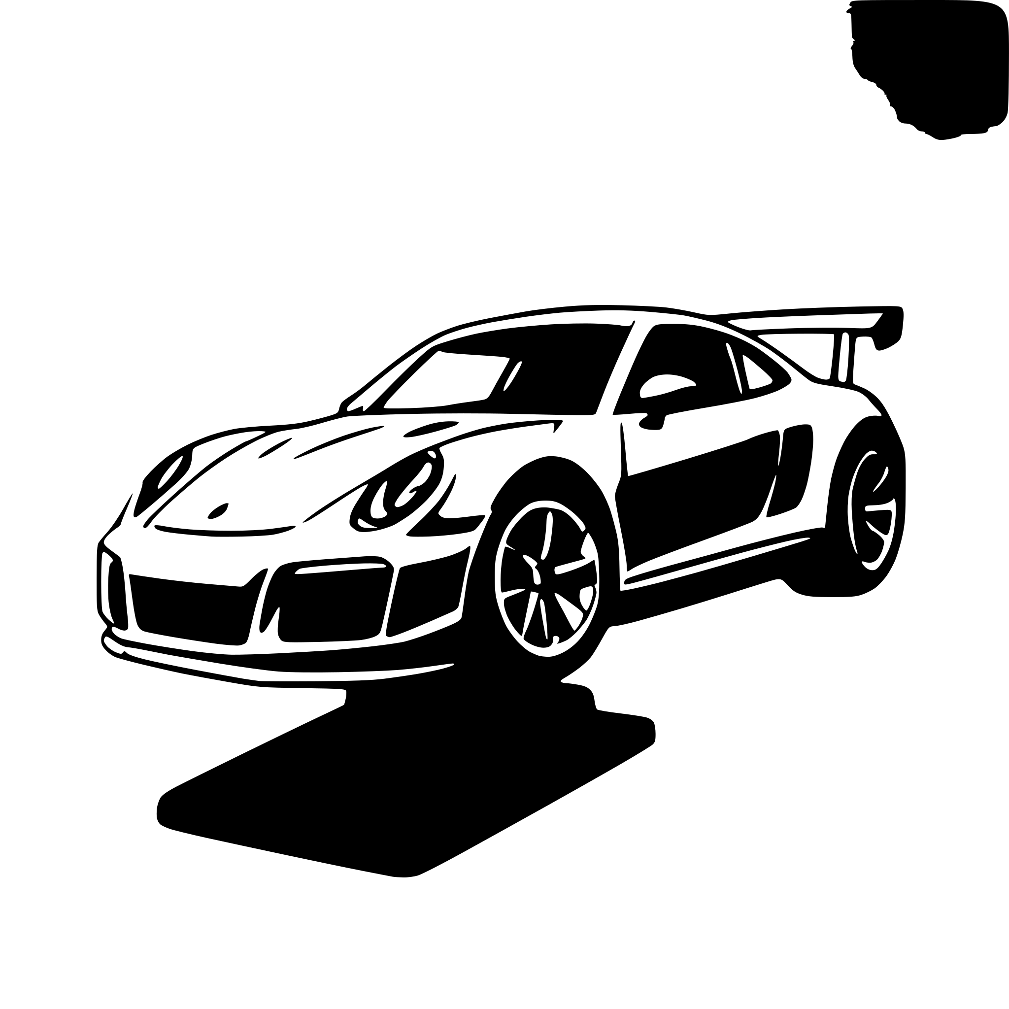 AI-generated SVG of a Porsche GT3RS as a drawing to color in. Without Logos.