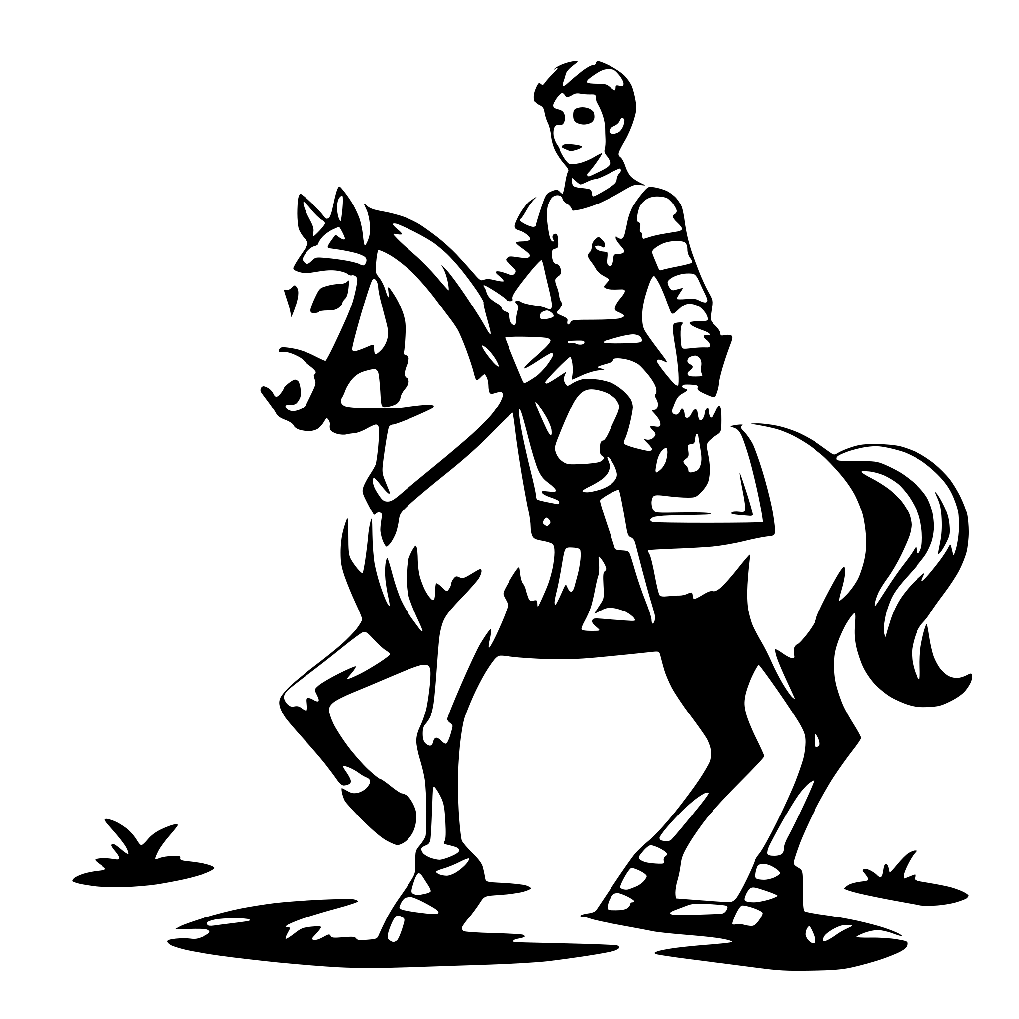 AI-generated SVG of 'a prince riding a horse'