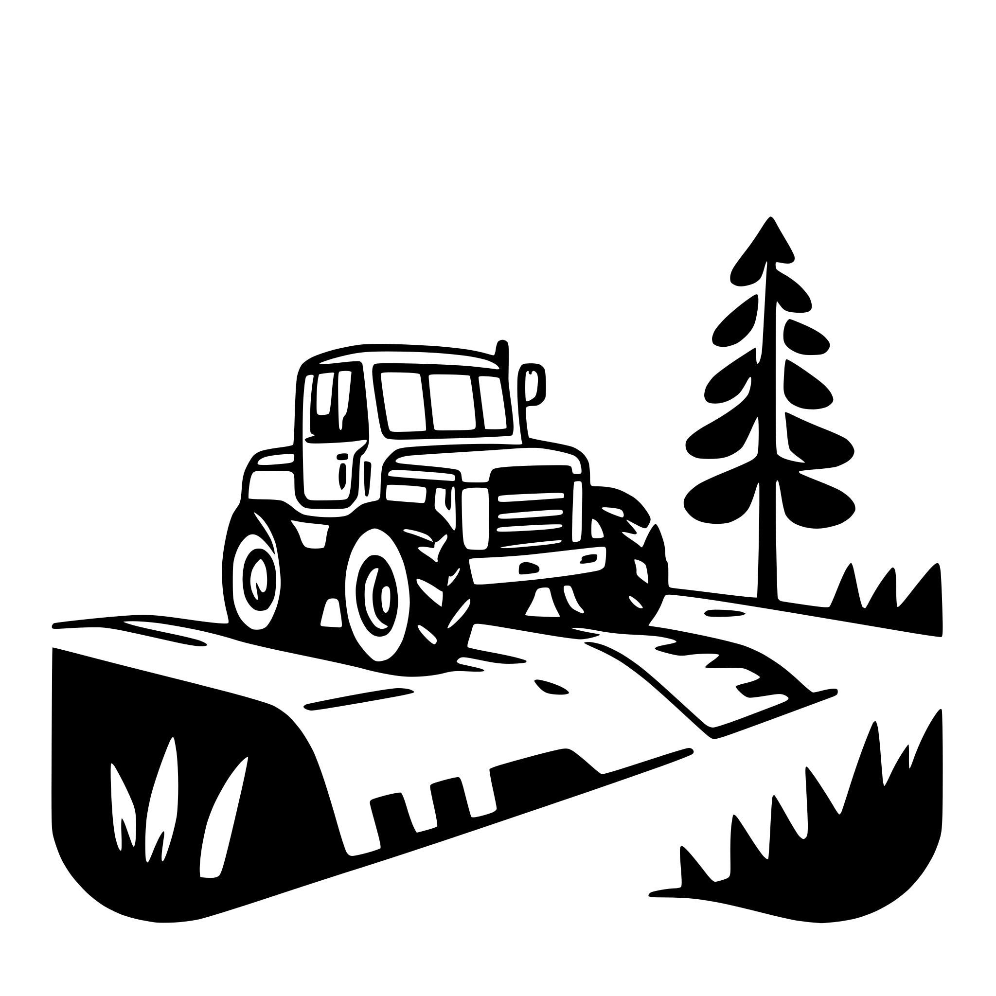 AI-generated SVG of 'forest road grader'