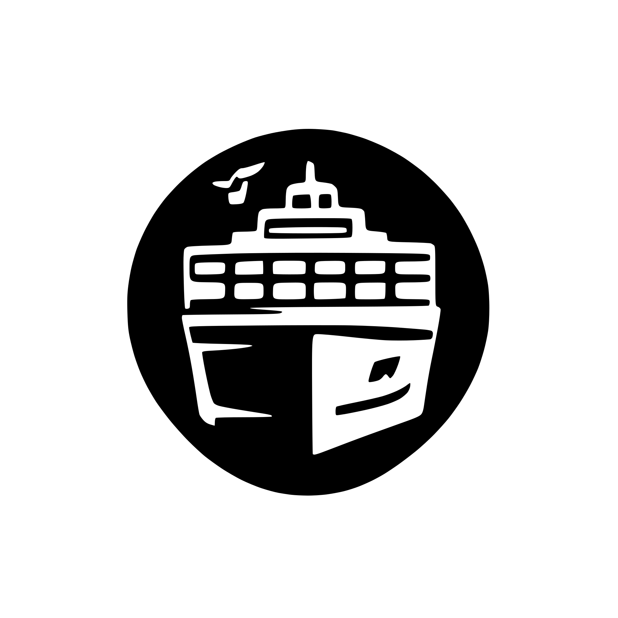 AI-generated SVG of a containership in harbor