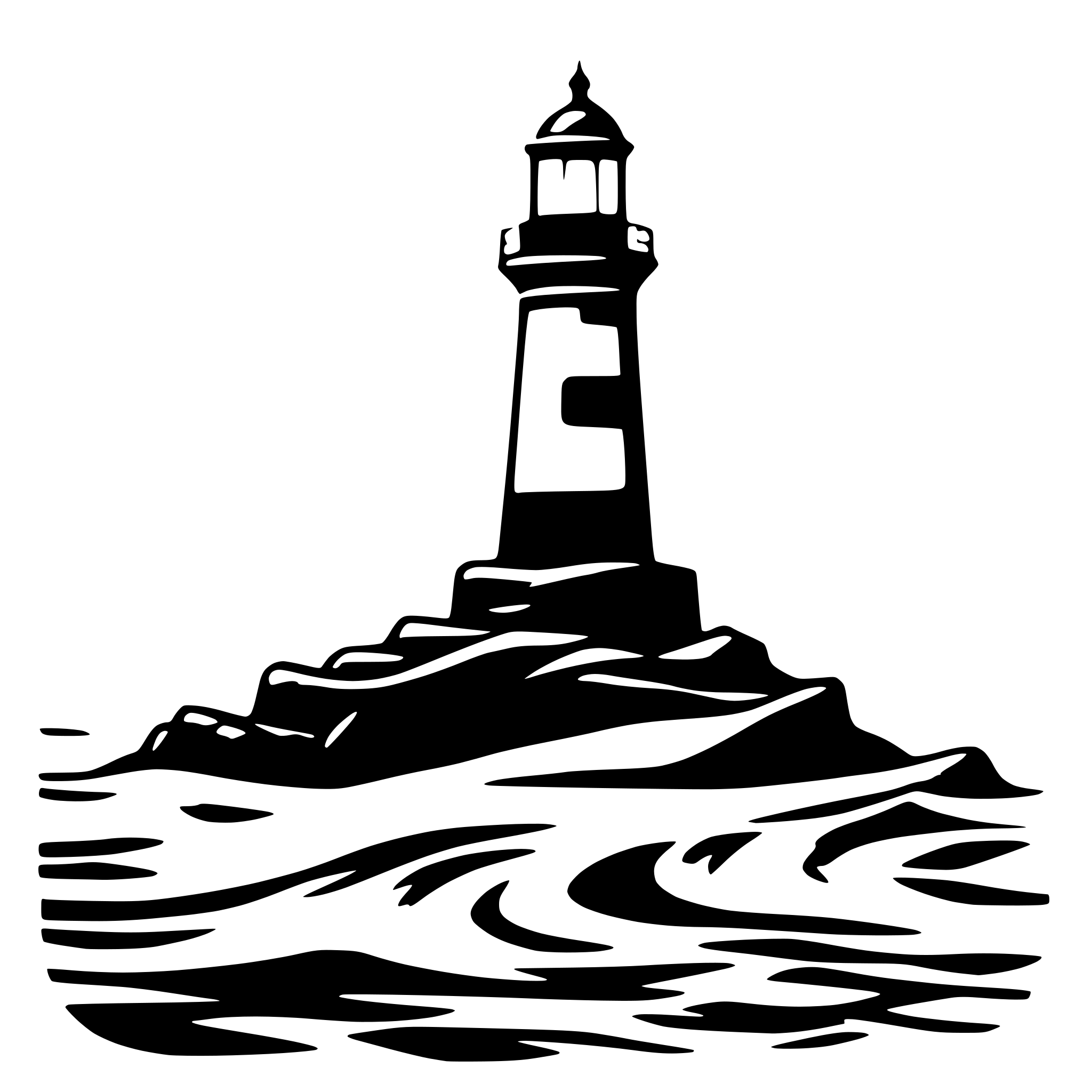 AI-generated SVG of a LIGHTOUSE WITH WAVES