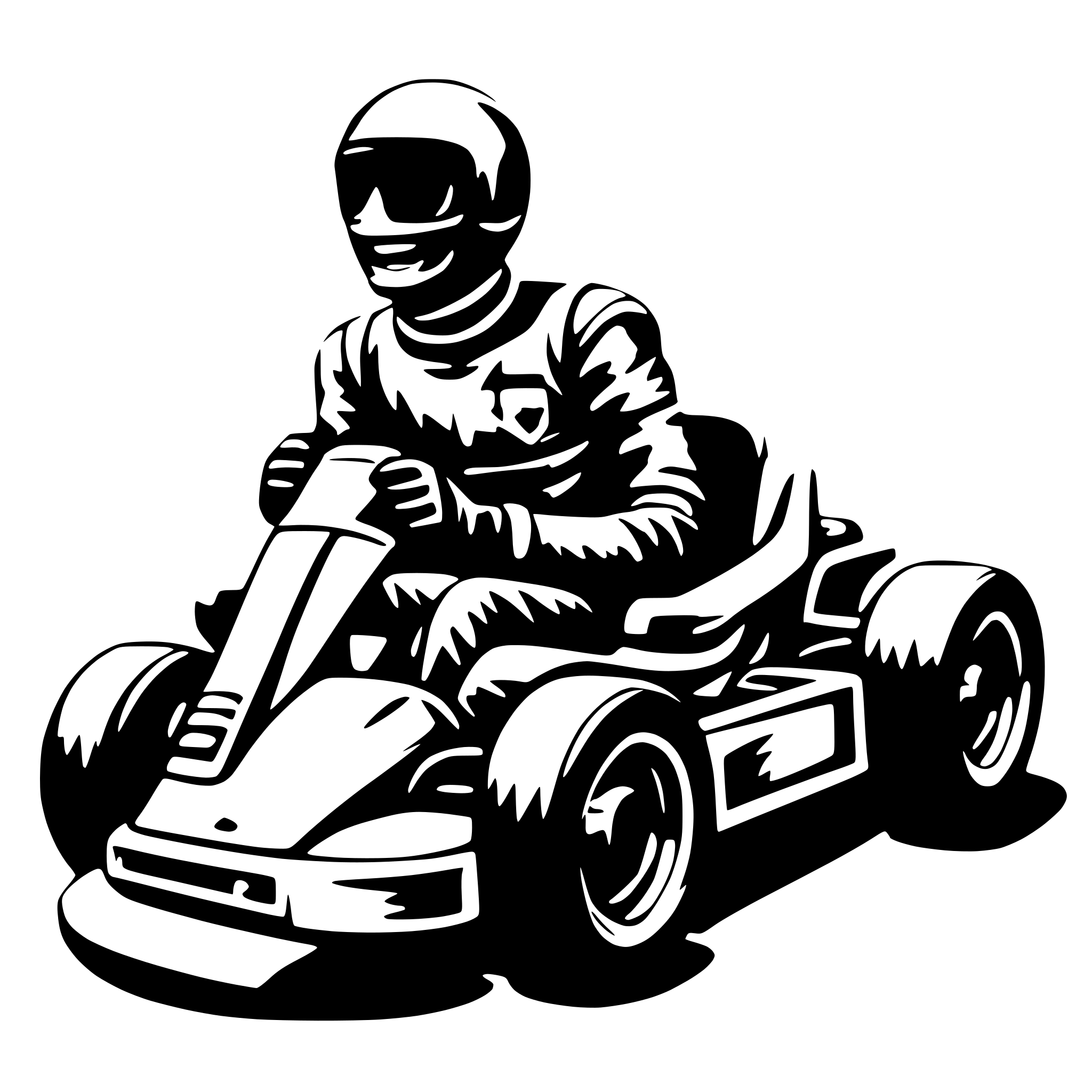 AI-generated SVG of a go-kart without background, simplified and without driver