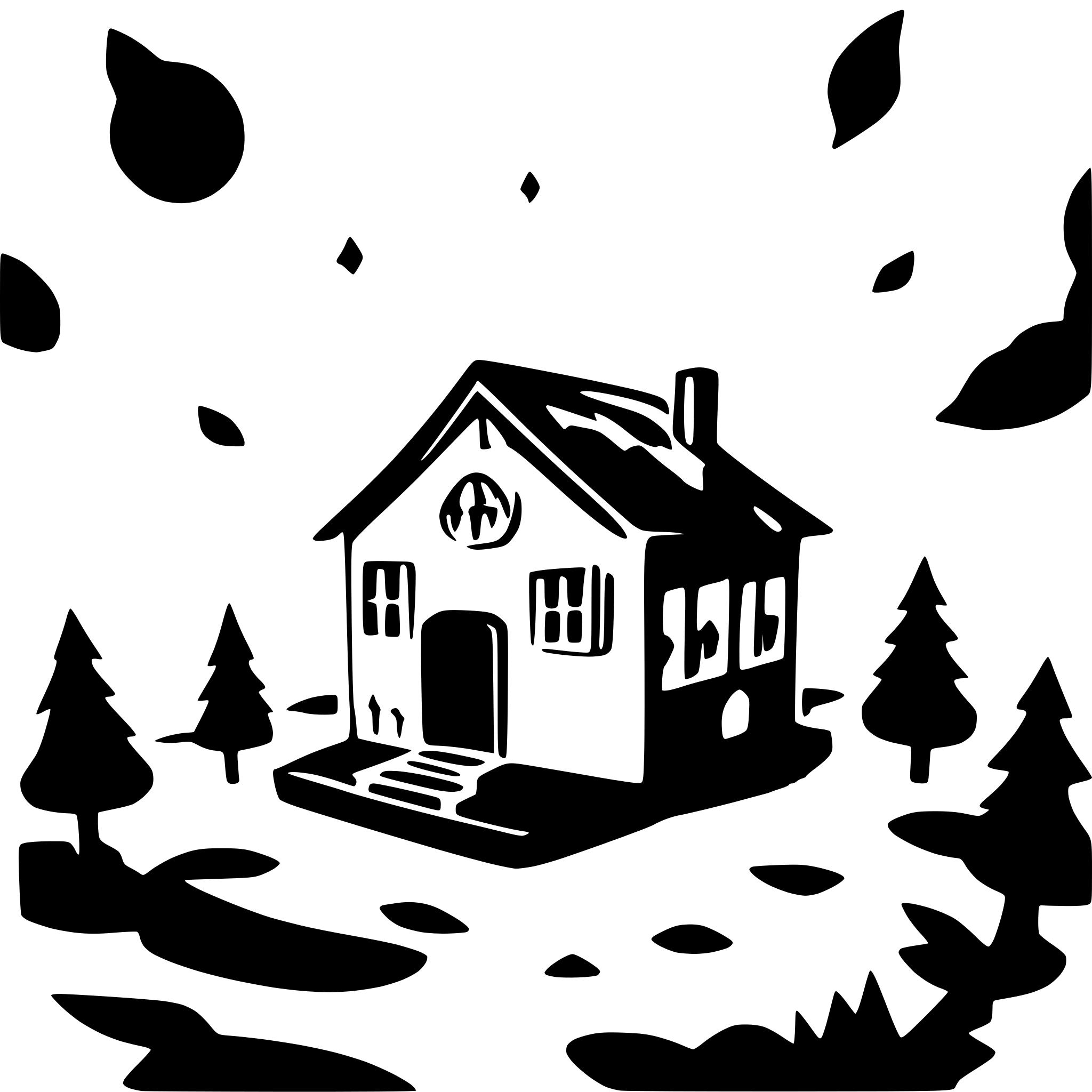 AI-generated SVG of 'house floating in space'