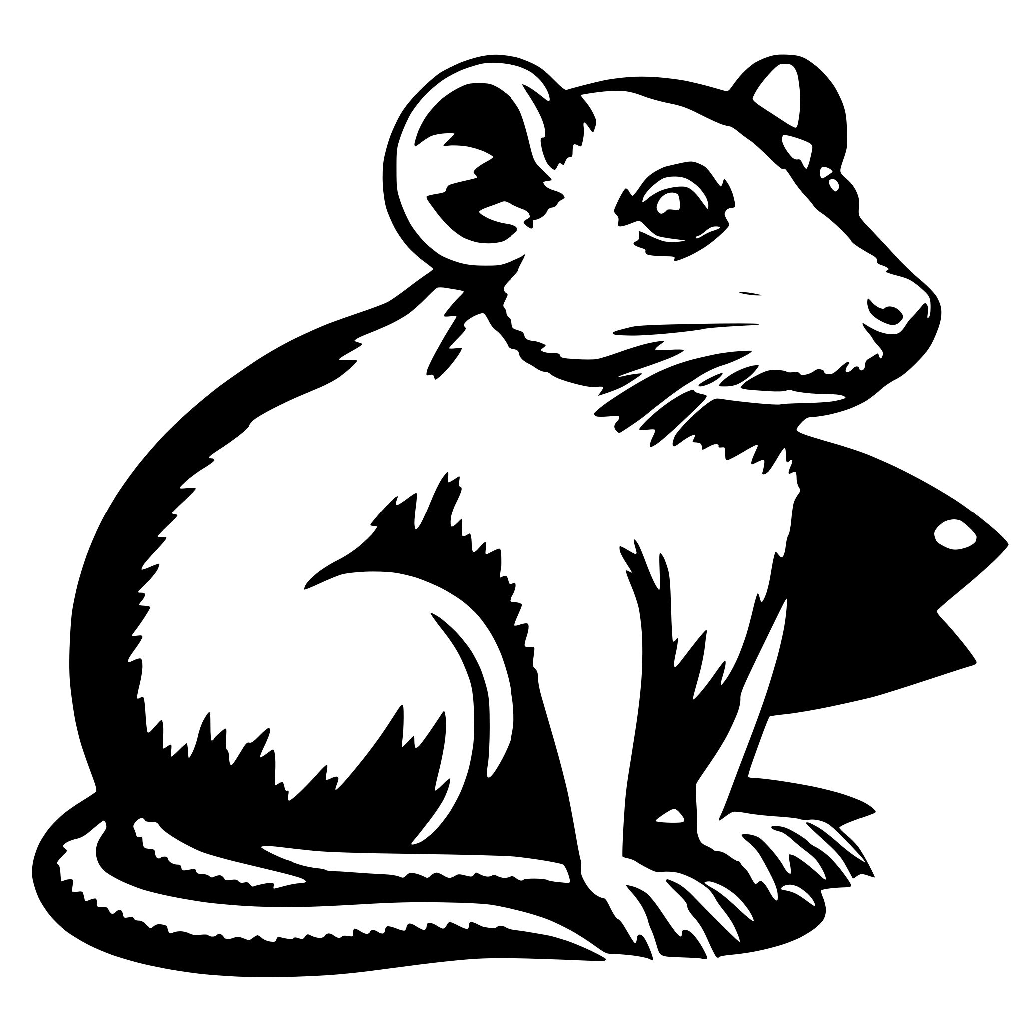 AI-generated SVG of 'a rat sitting looking happy'