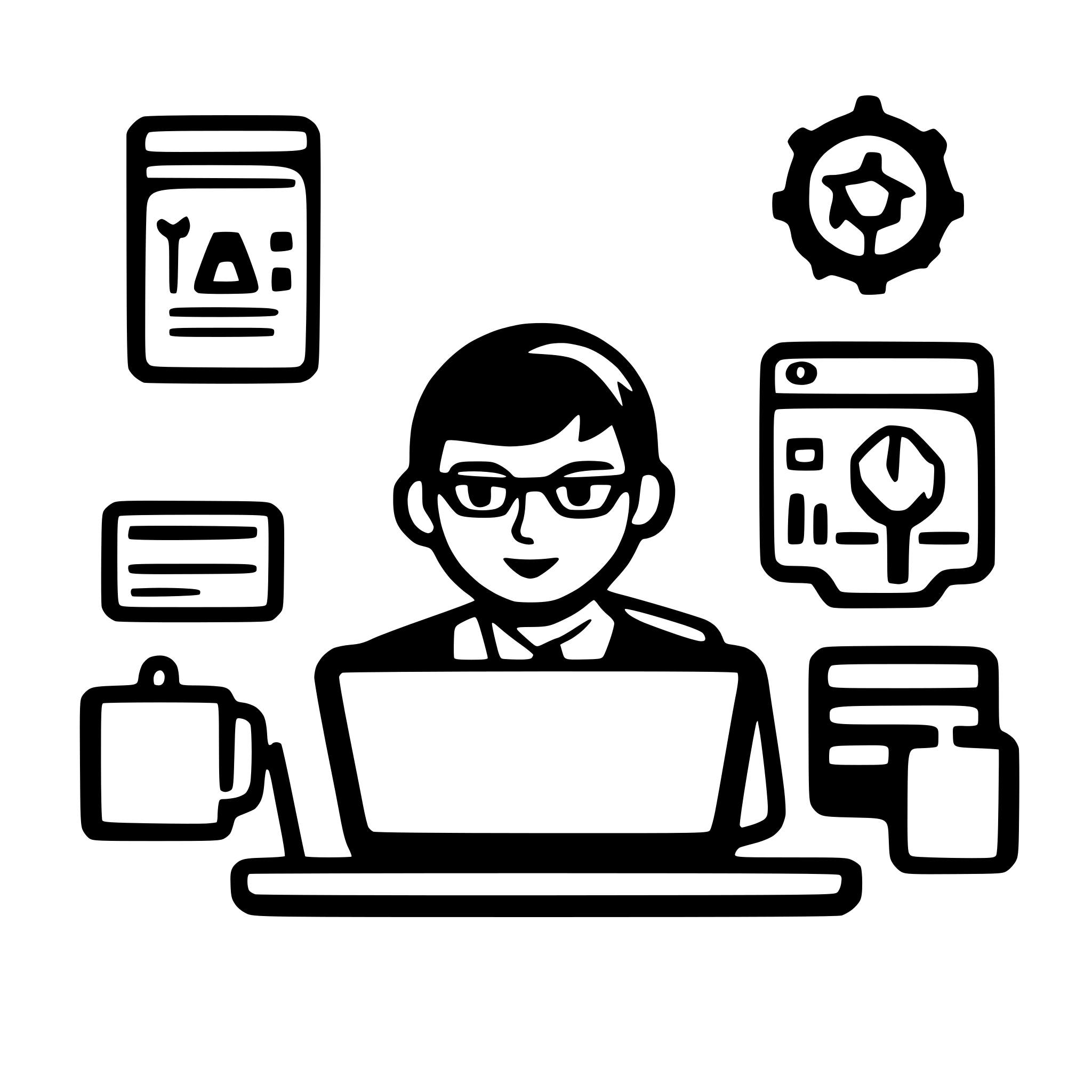 AI-generated SVG of a Create a clean and modern SVG illustration representing website development.  The scene should include:  A developer at a desk with a laptop, surrounded by code snippets, UI wireframes, and tools (like a browser window, gear icons, and a pencil/ruler for design).  Elements like HTML, CSS, and JavaScript symbols or tags floating around.  A large responsive webpage layout displayed on screens (desktop, tablet, and mobile) in the background.  Use a minimal, flat style with smooth curves, soft shado