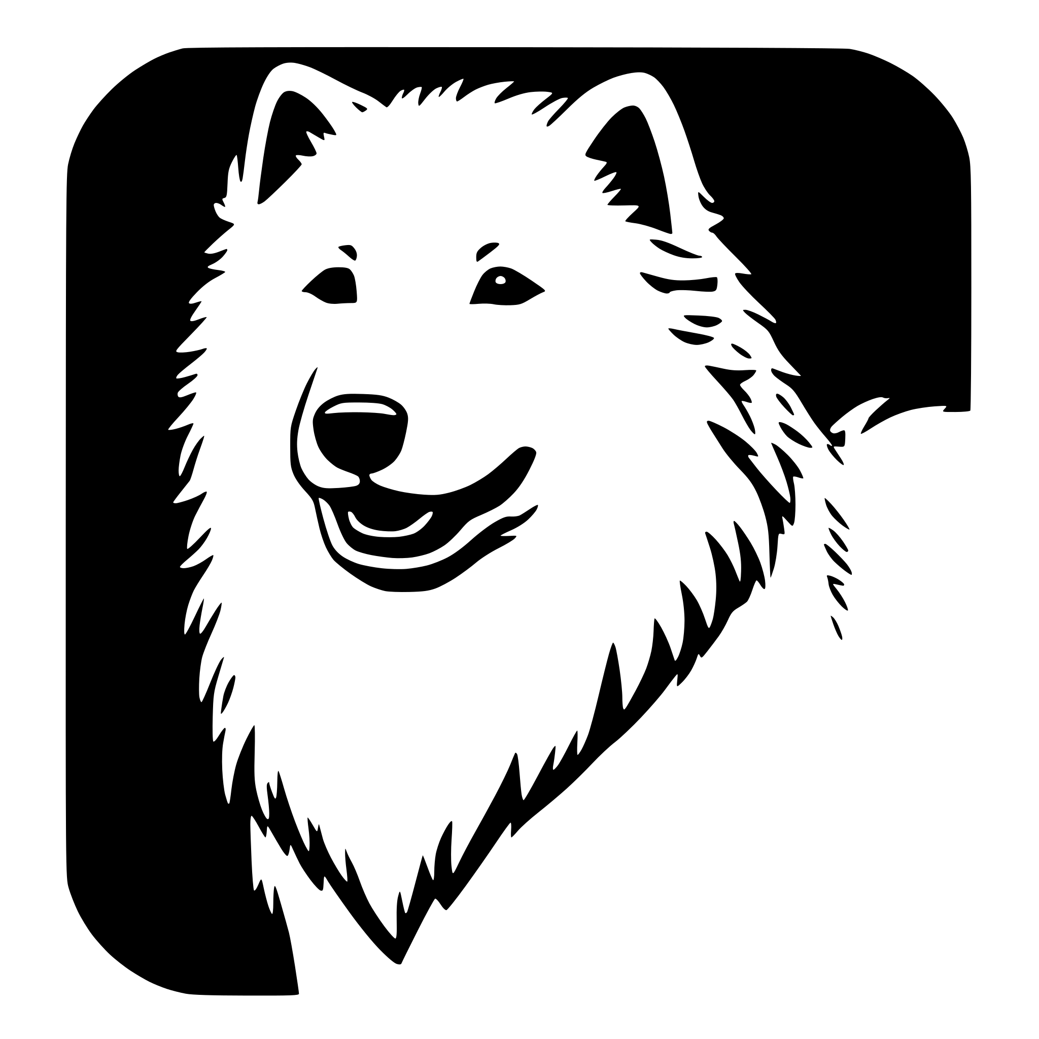 AI-generated SVG of a Create a samoyed