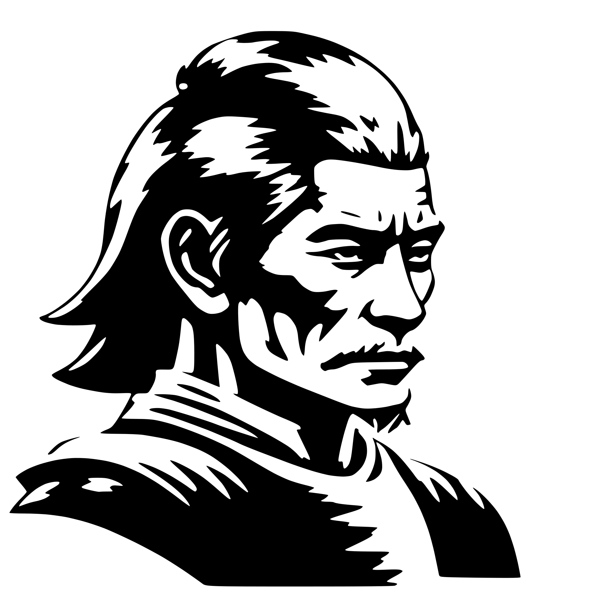 AI-generated SVG of a old samurai, side view, nostalgic