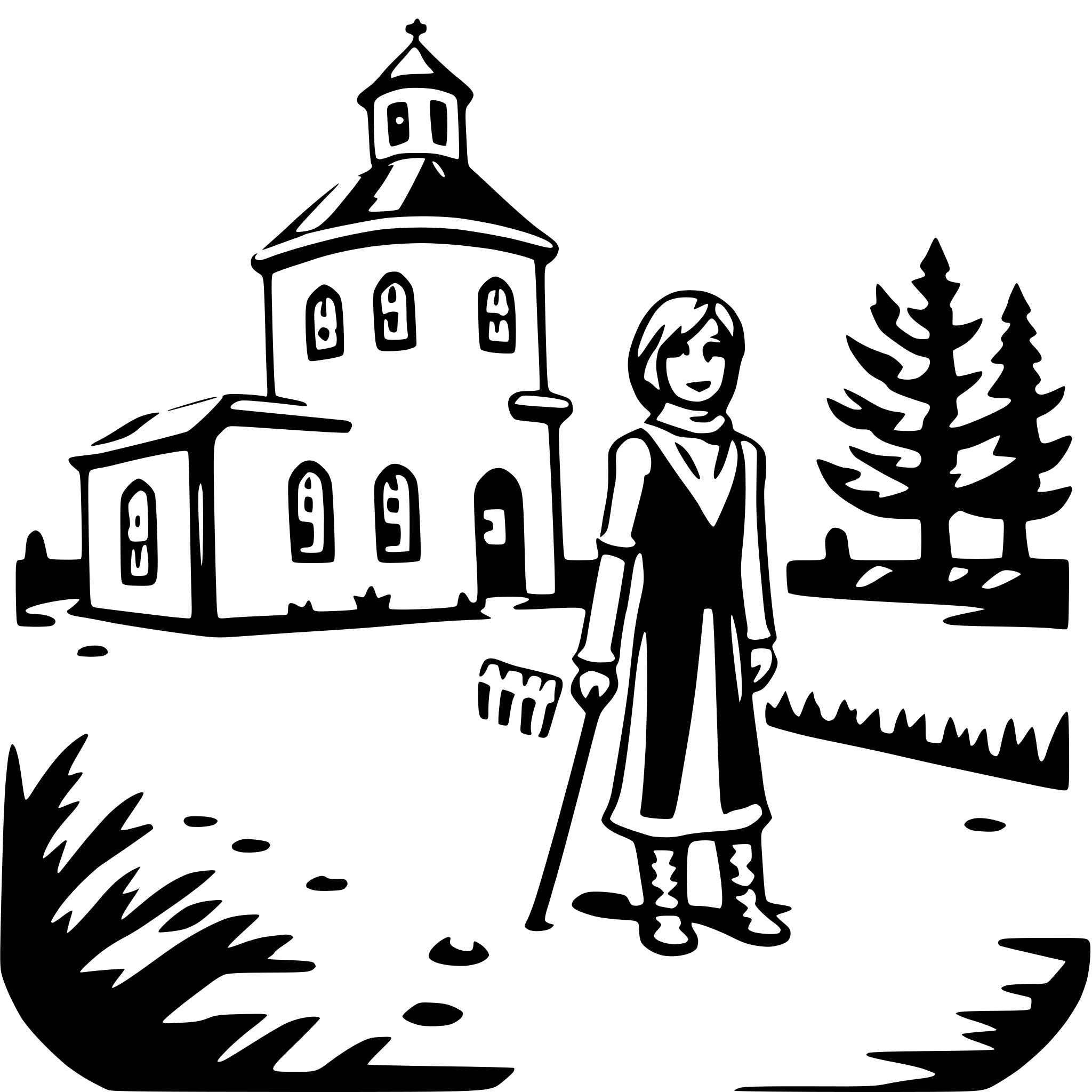AI-generated SVG of 'exploring ghost town'
