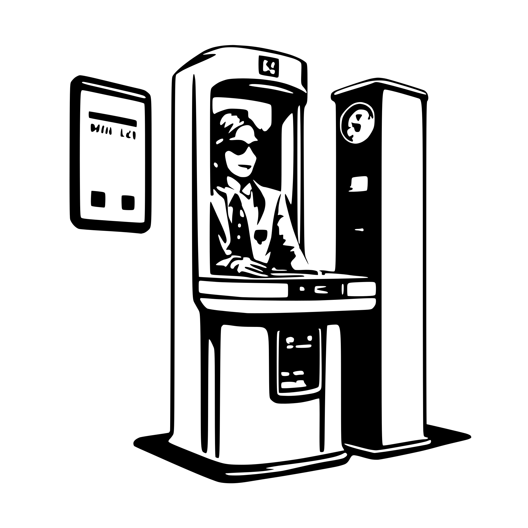 AI-generated SVG of a I want you to design me a very, very beautiful cashless machine that doesn't give people money and is mounted on the wall.
