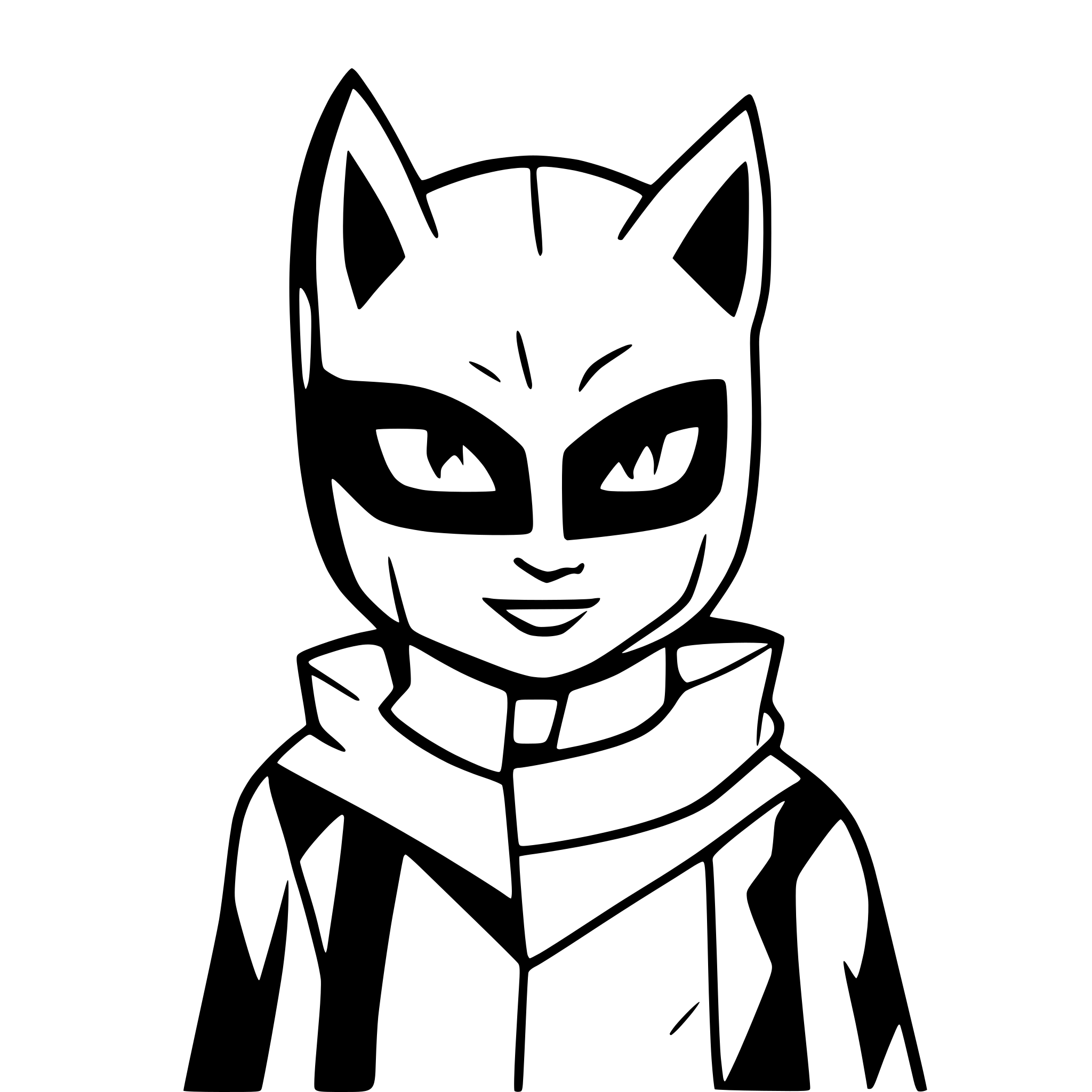 AI-generated SVG of 'Cat with batman mask'
