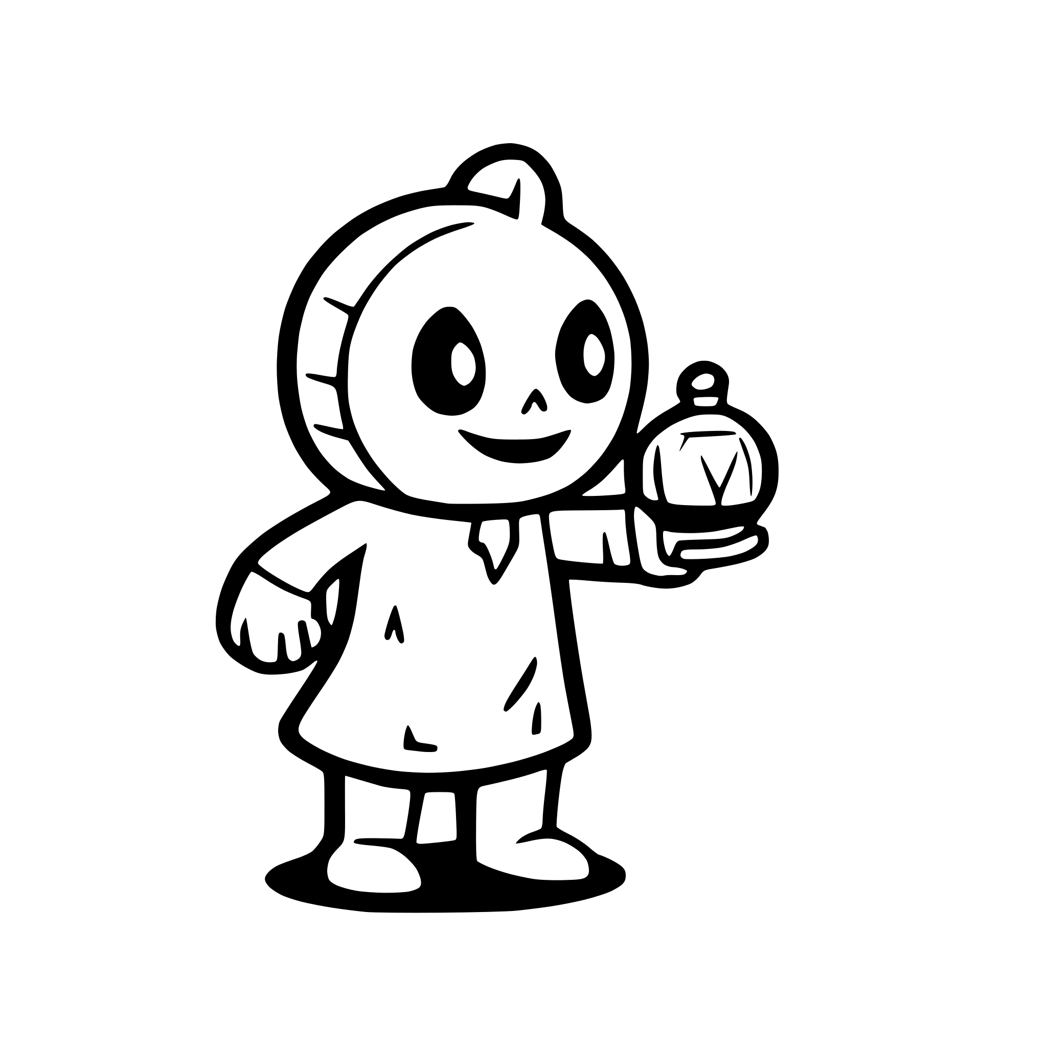 AI-generated SVG of a ghost with a latern in the hand