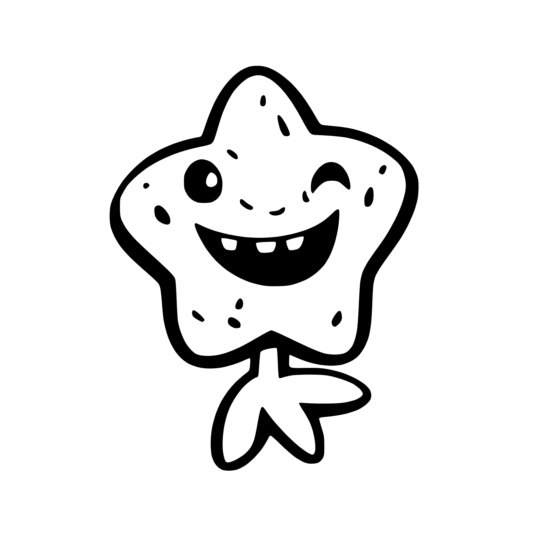 AI-generated SVG of a starfish smile
