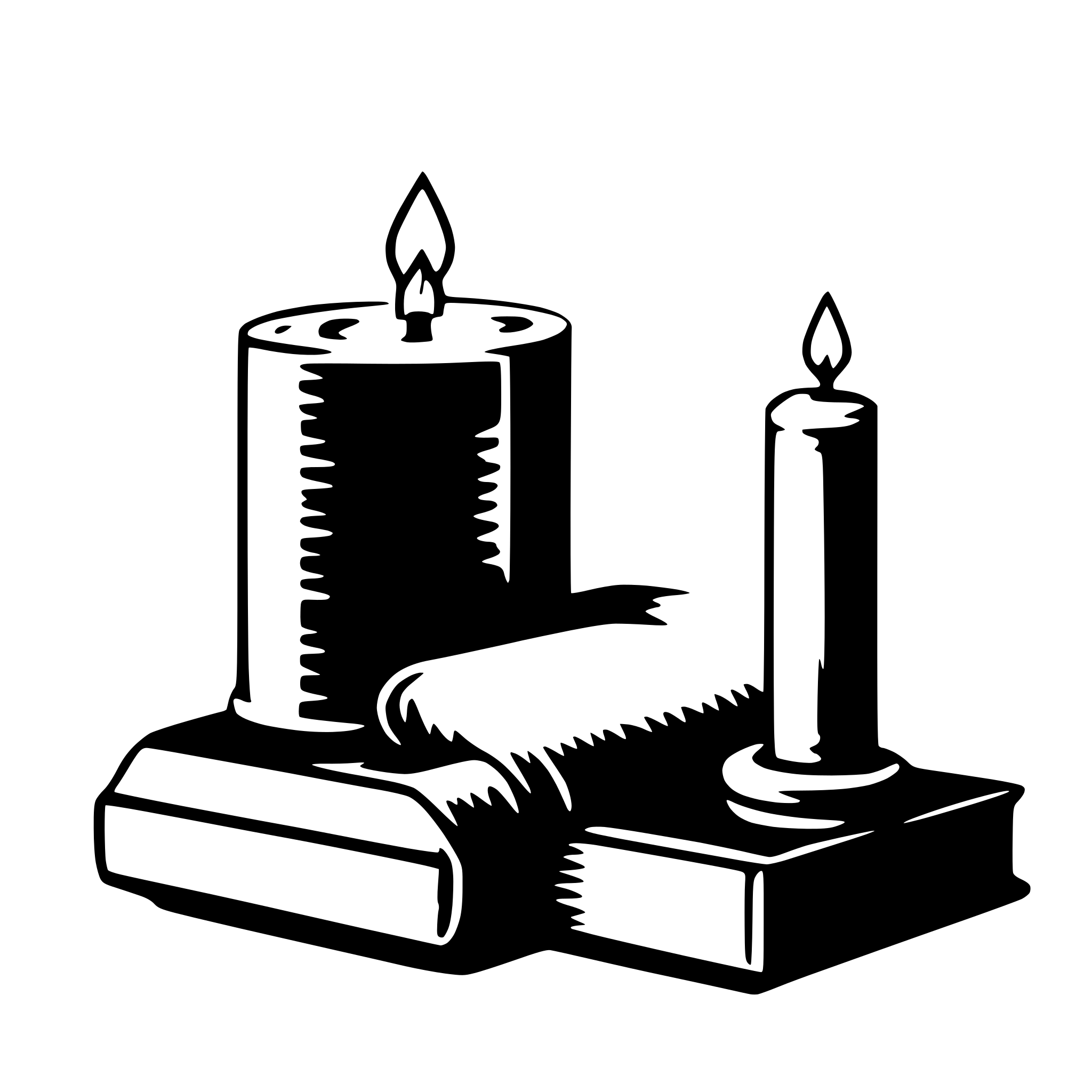 AI-generated SVG of a books and candle
