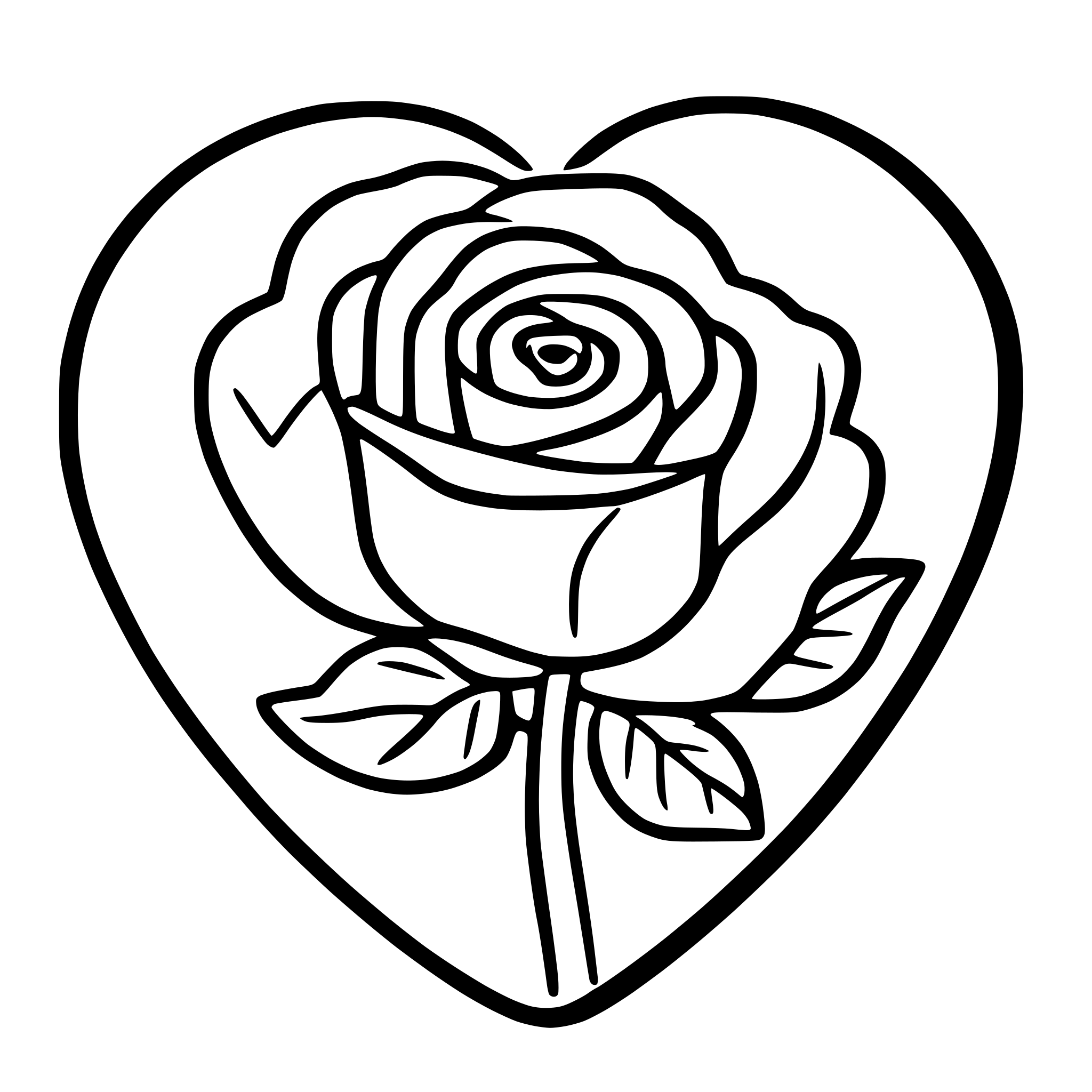 AI-generated SVG of 'rose in heart'