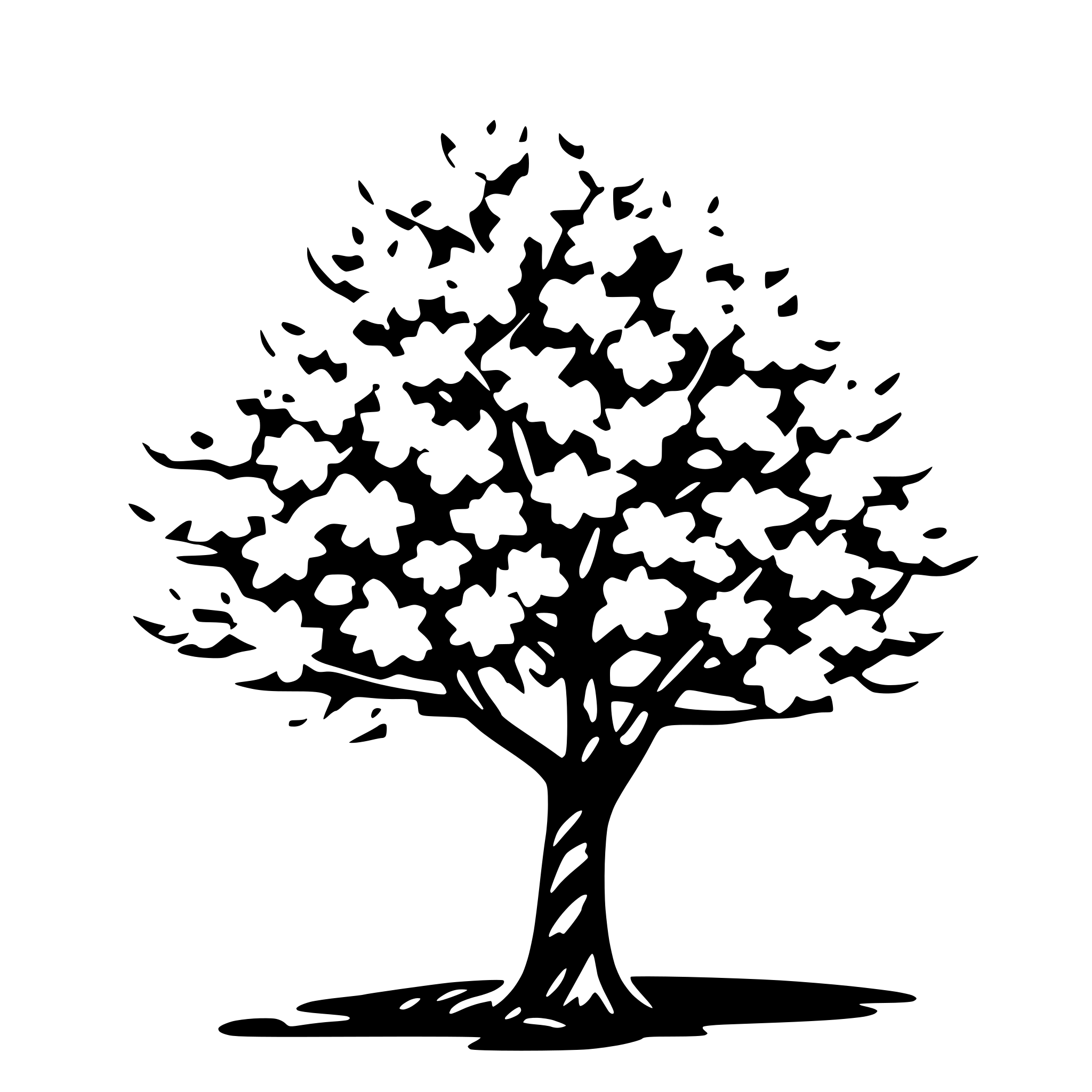 AI-generated SVG of 'cheryy blossom tree white leaves'