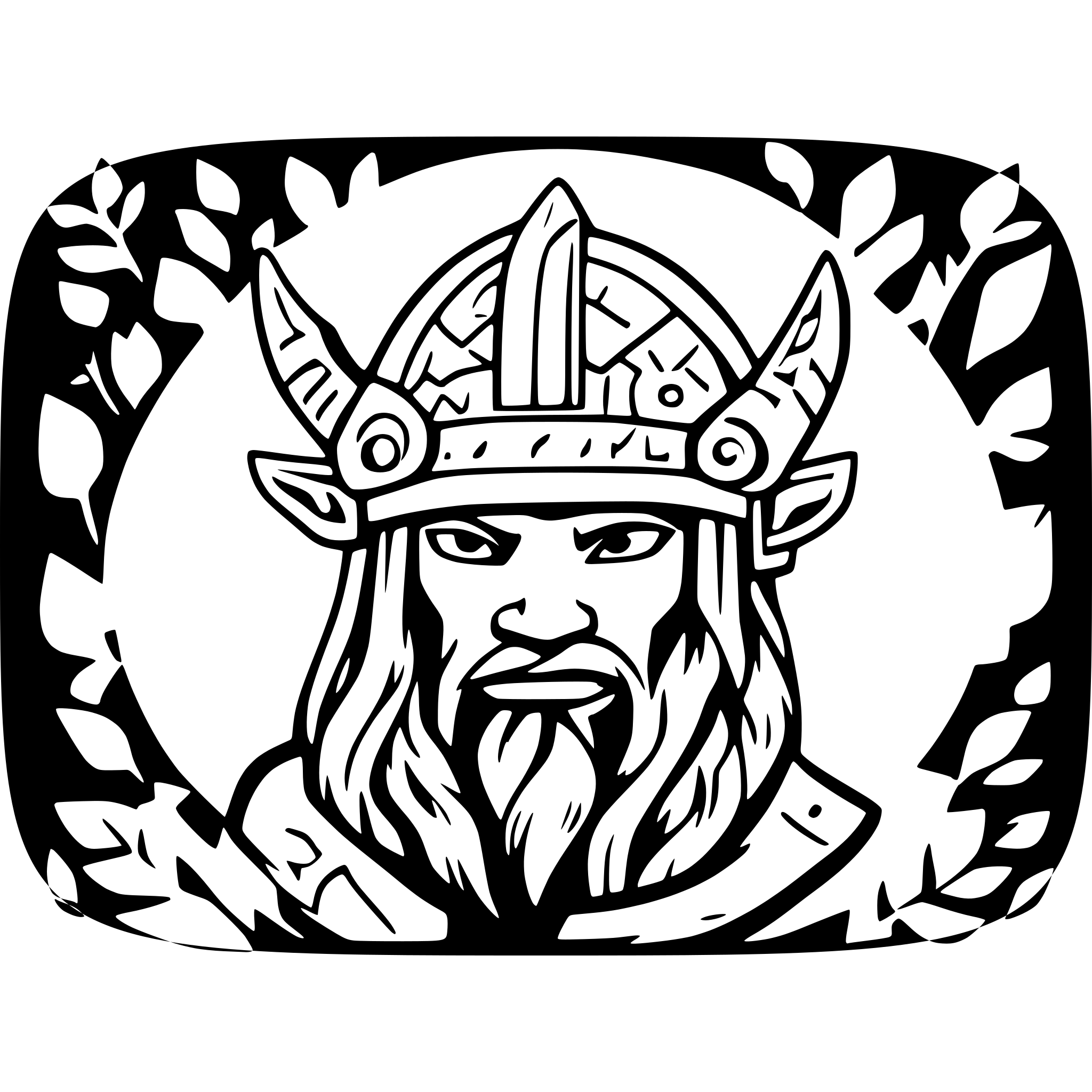 AI-generated SVG of a viking head with helmet facing forward
