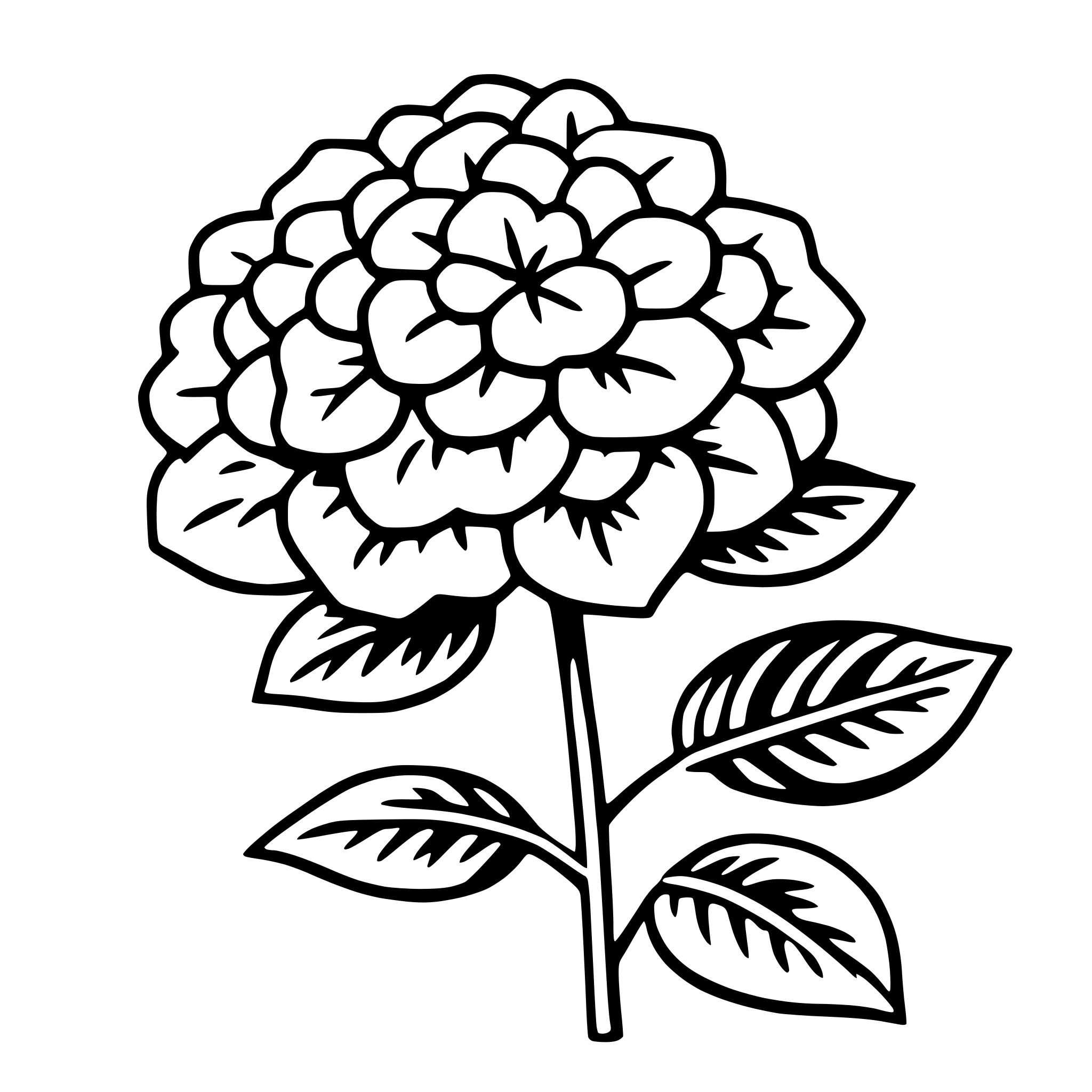 AI-generated SVG of 'hydrangea'