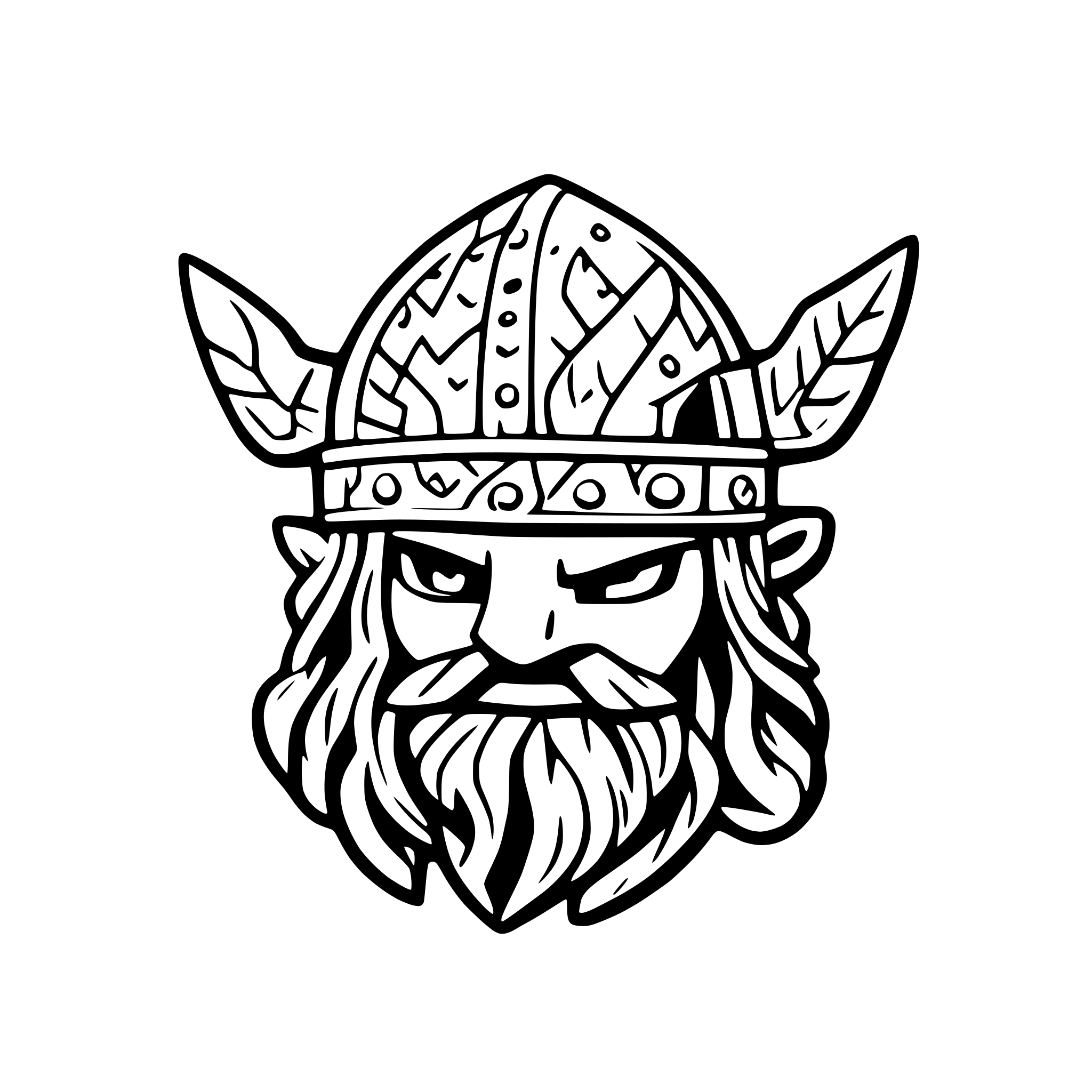 AI-generated SVG of a viking head with helmet facing forward