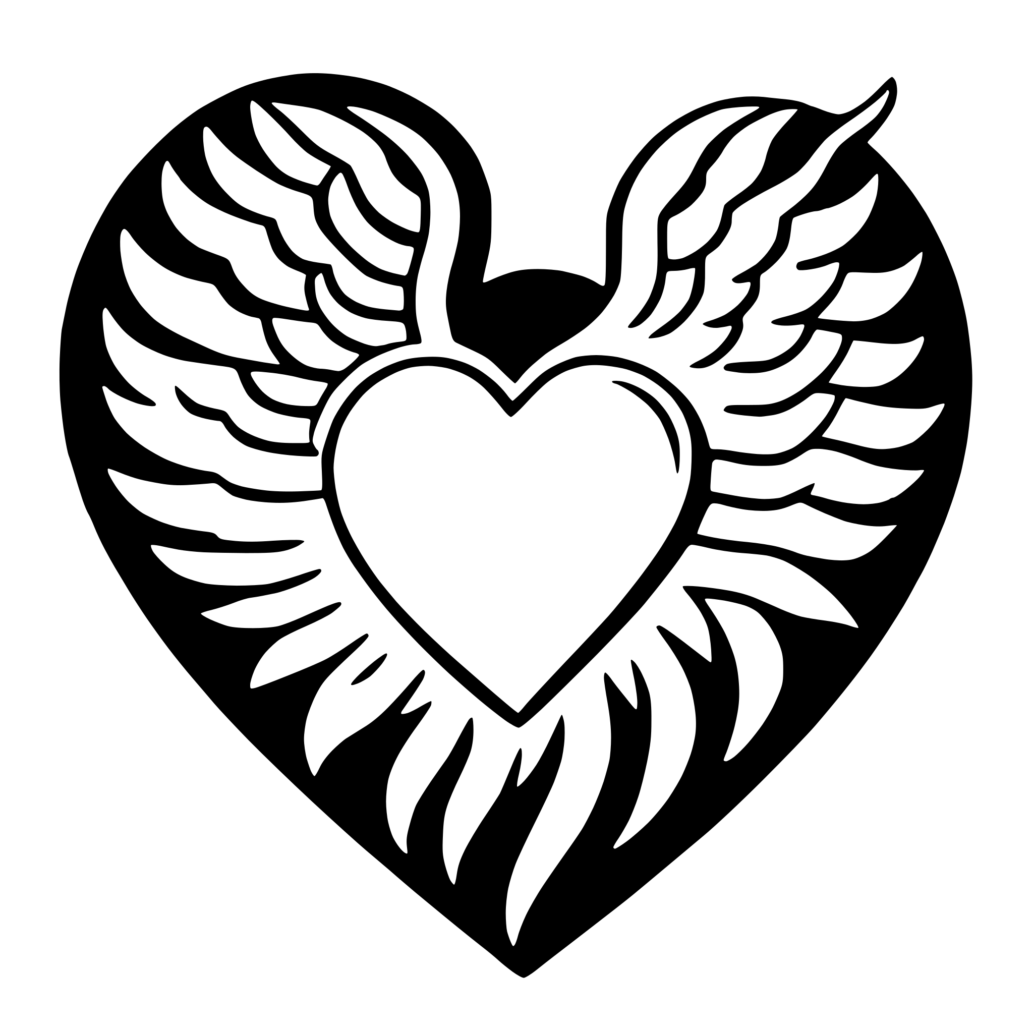 AI-generated SVG of a heart wings
