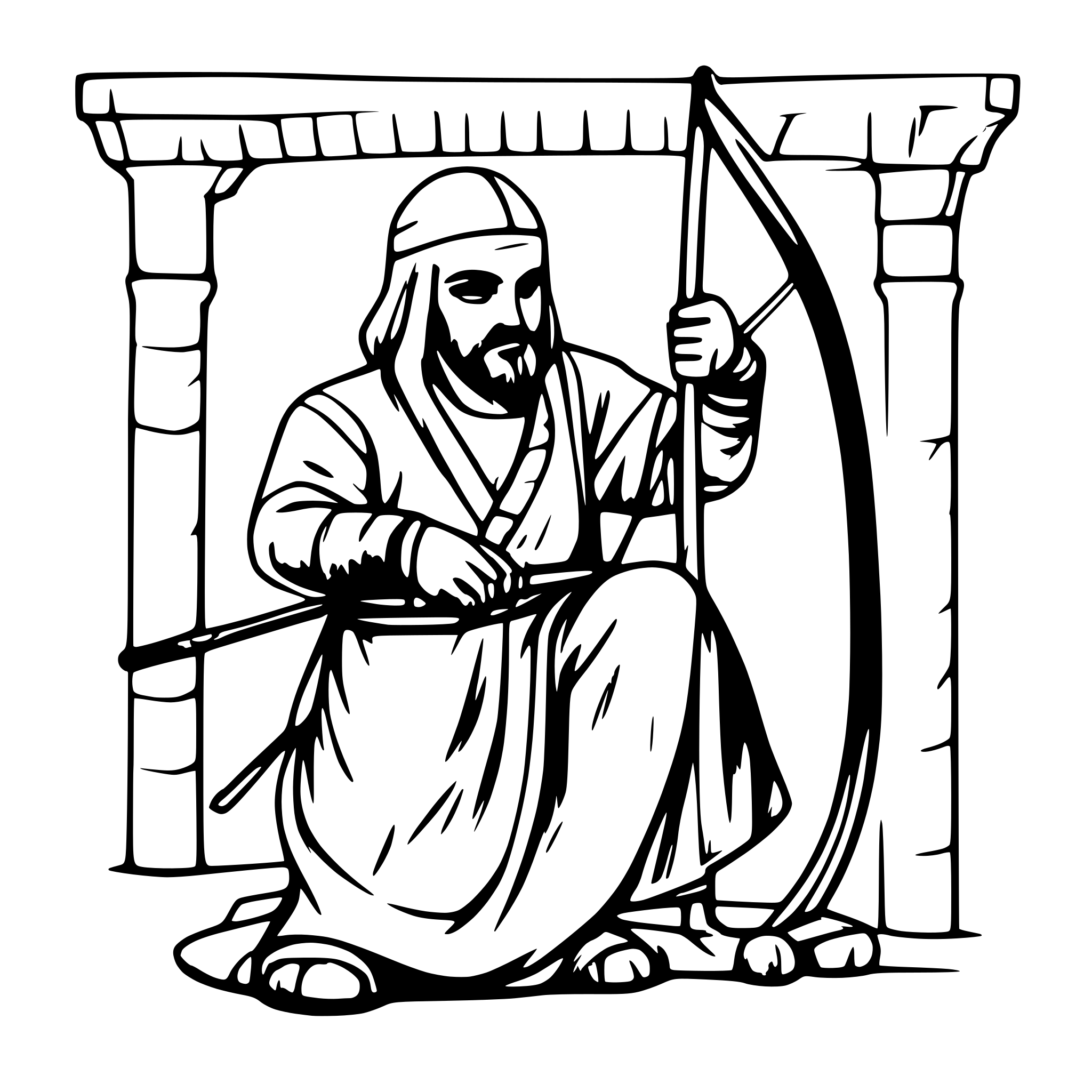 AI-generated SVG of a a Persian ancient man, an archer, siting on his knee, with a bow AI-generated SVG of a a Persian ancient man, an archer, siting on his knee, with a bow