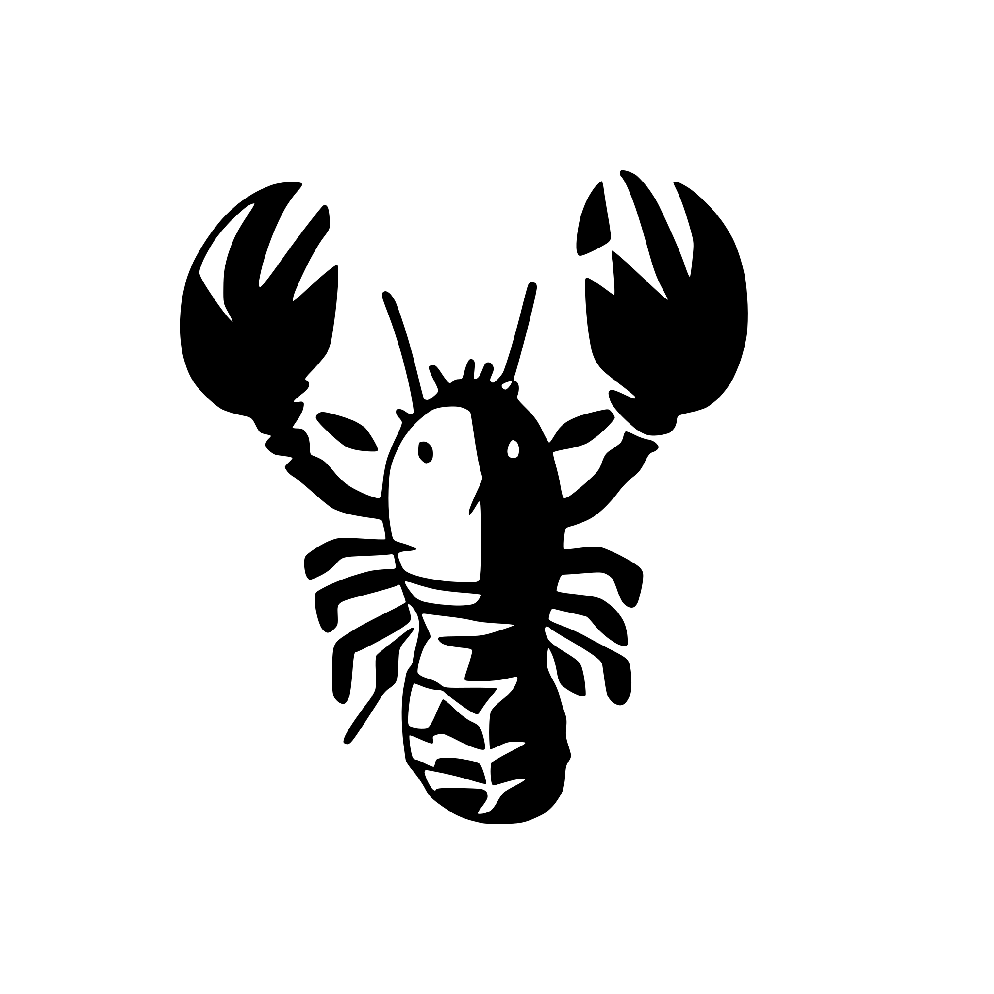 AI-generated SVG of a crawfish silhouette outline