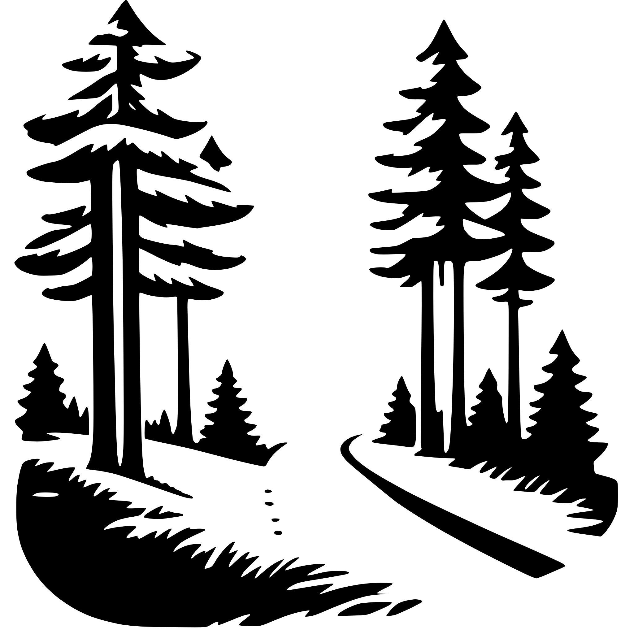 AI-generated SVG of a forest getaway