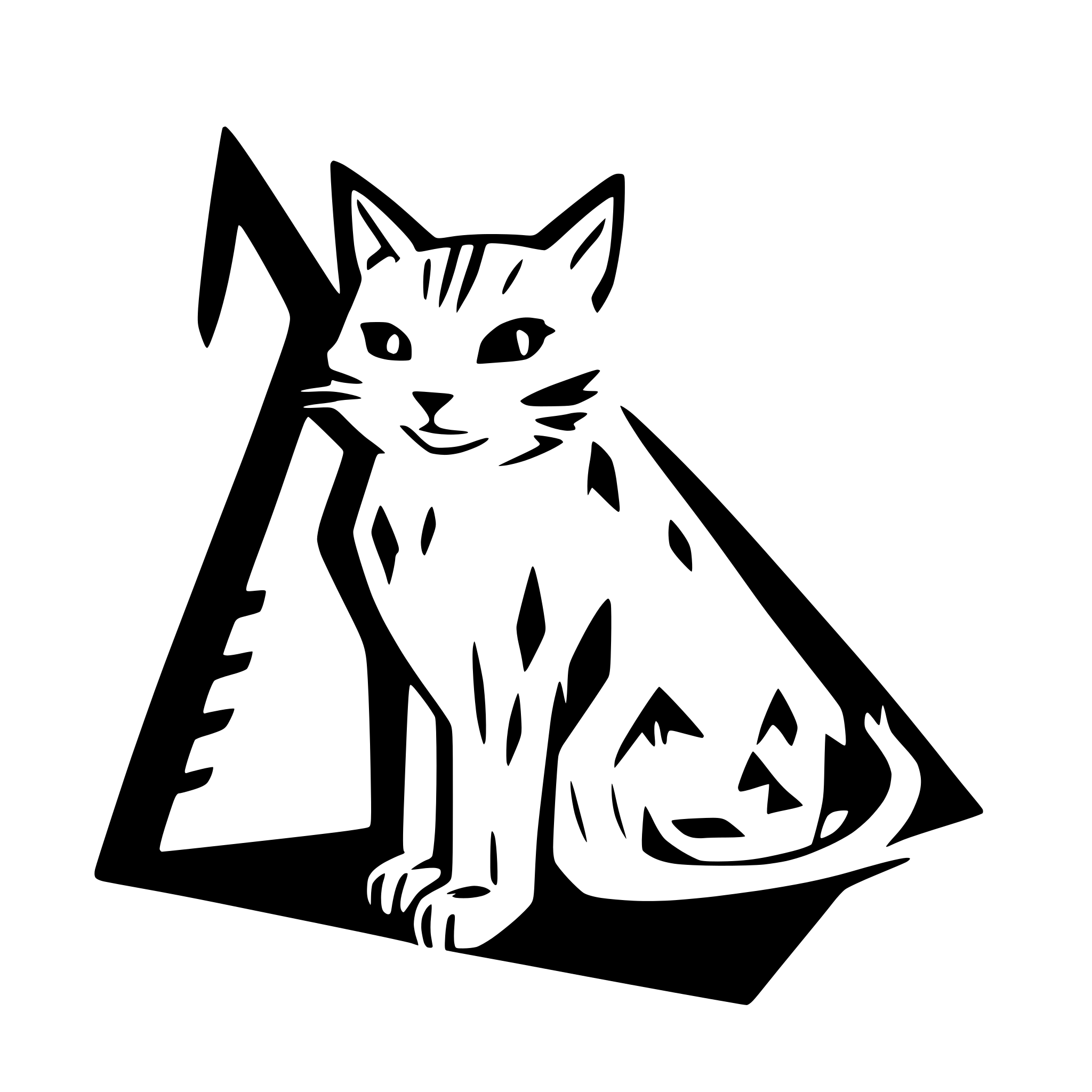 AI-generated SVG of 'triangle cat'