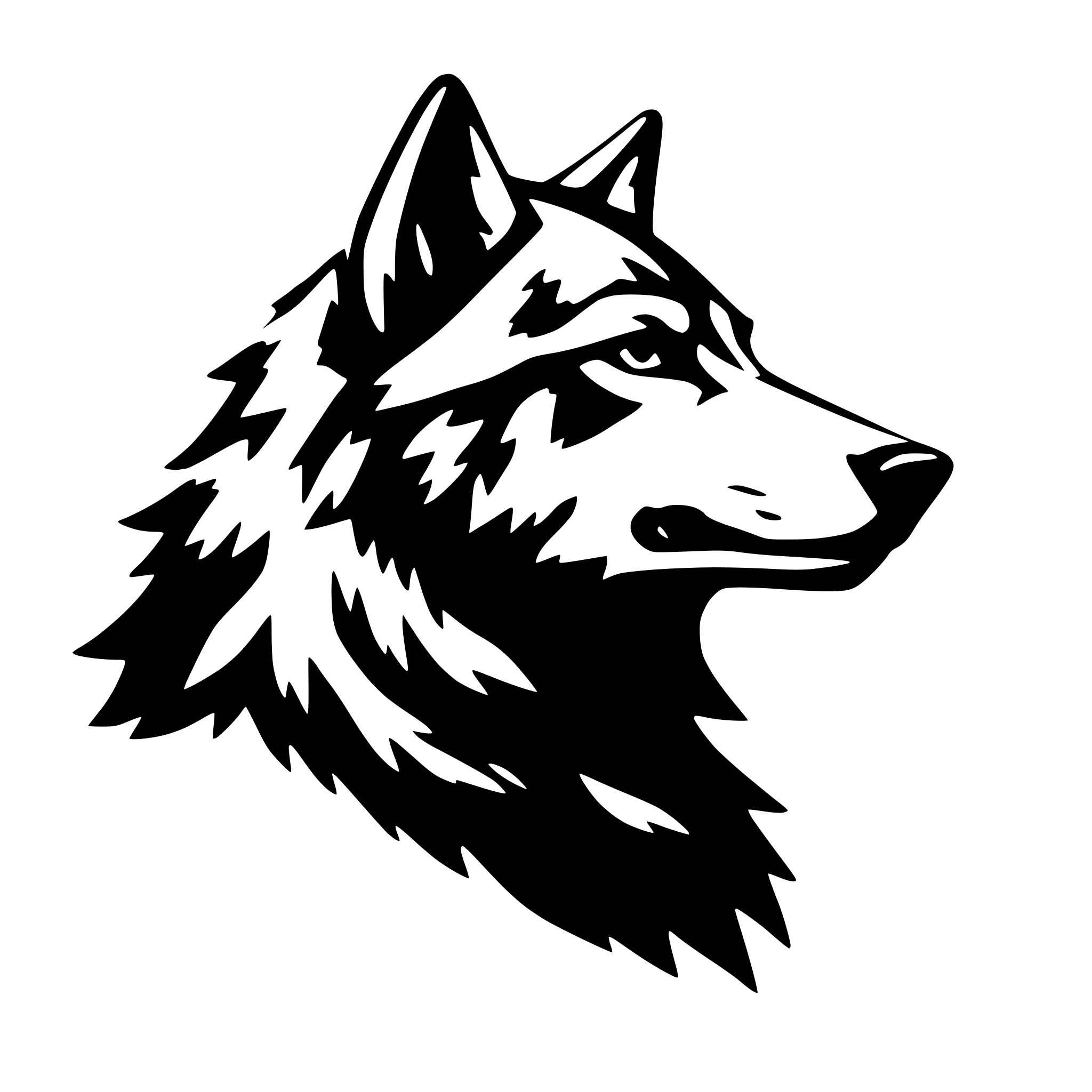 AI-generated SVG of a wolf, side view, nostalgic