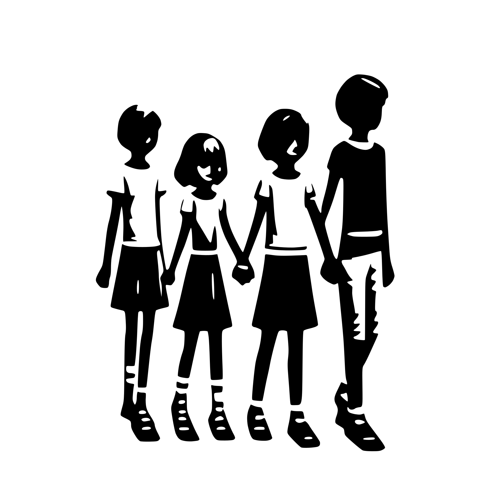 AI-generated SVG of a boys and girls forming a line and holding hands