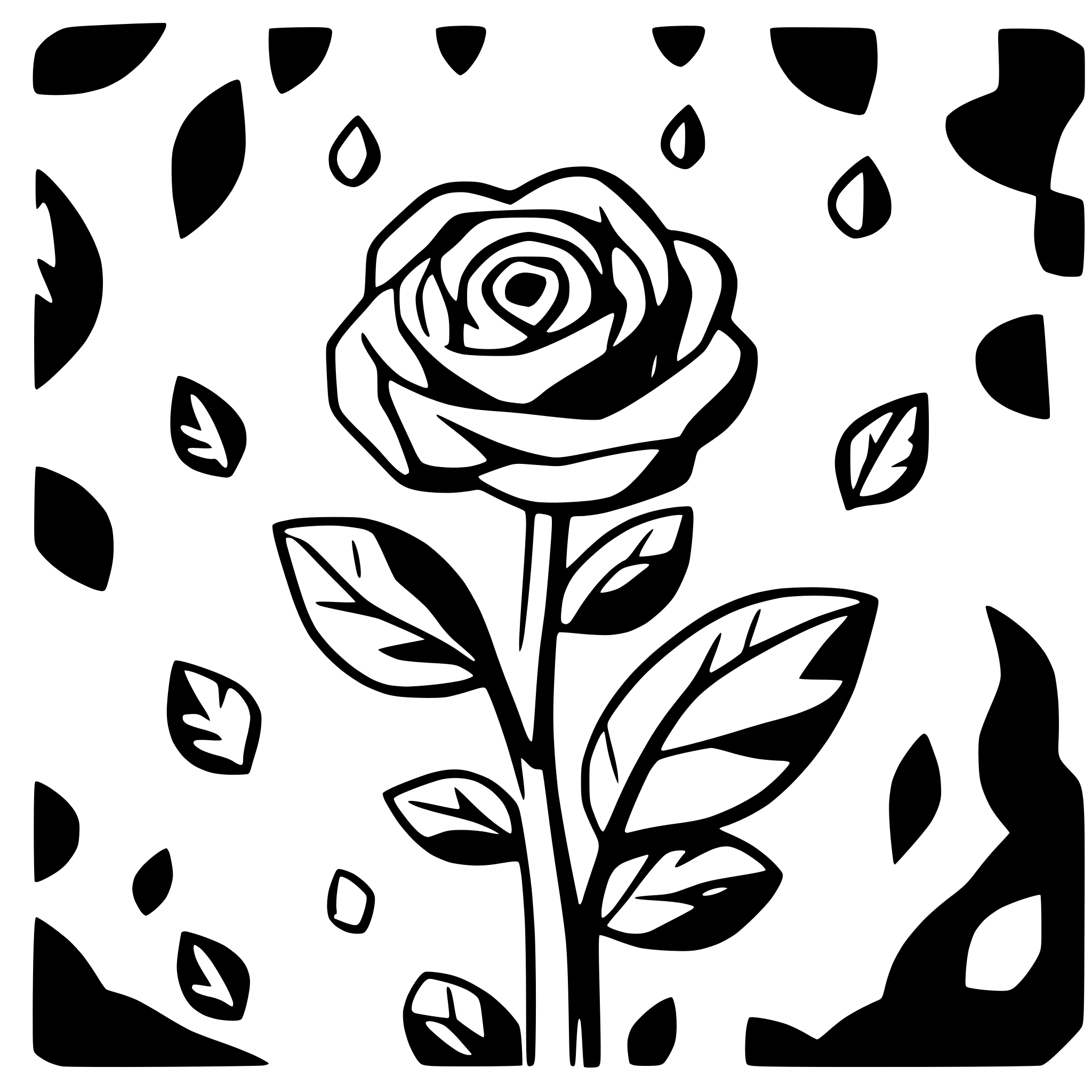 AI-generated SVG of 'roses with hearts as leaves'