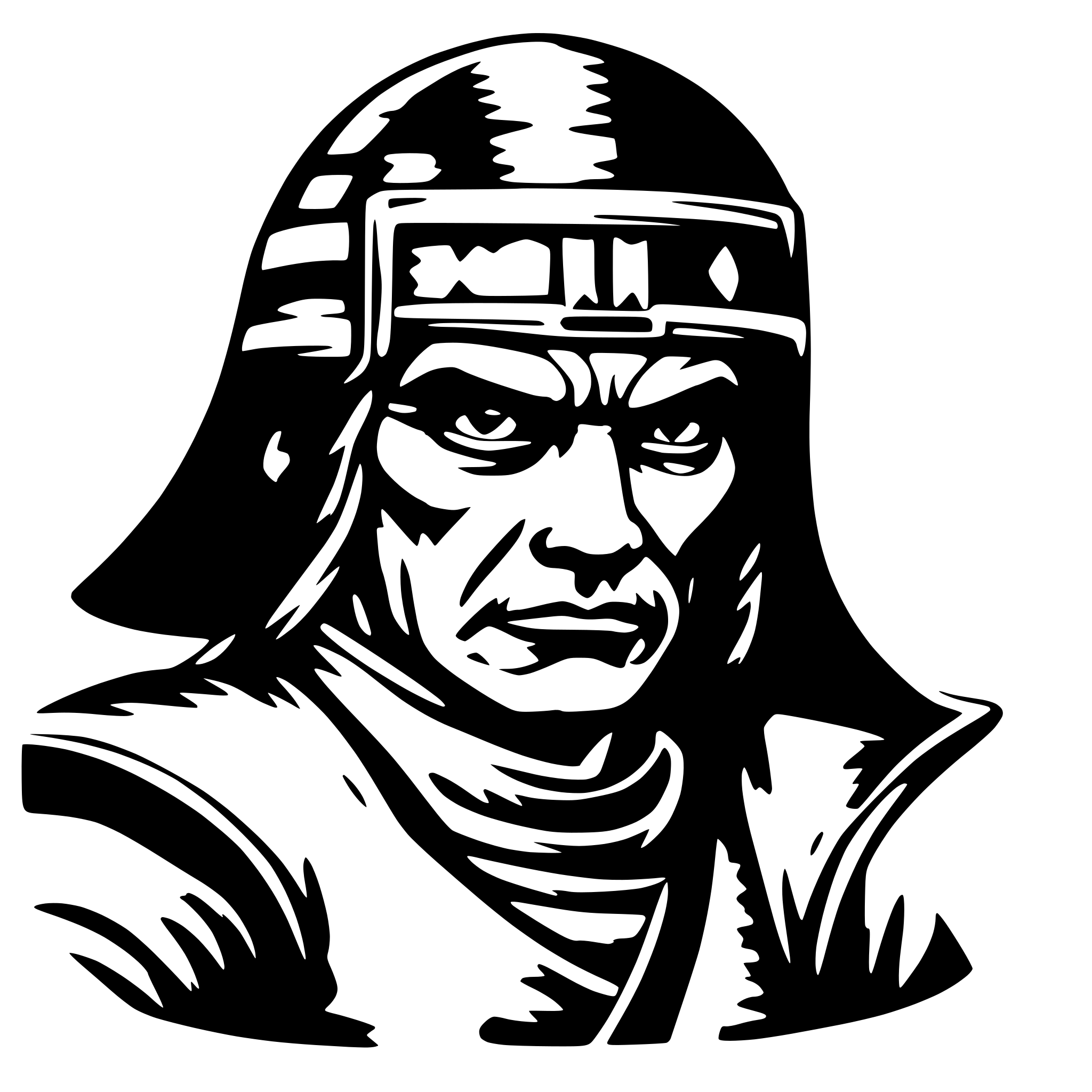 AI-generated SVG of a old samurai