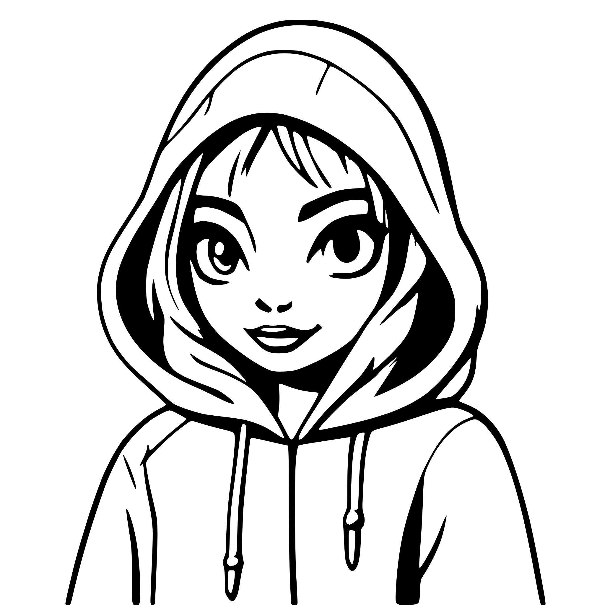 AI-generated SVG of a Baggy hoodie sketch